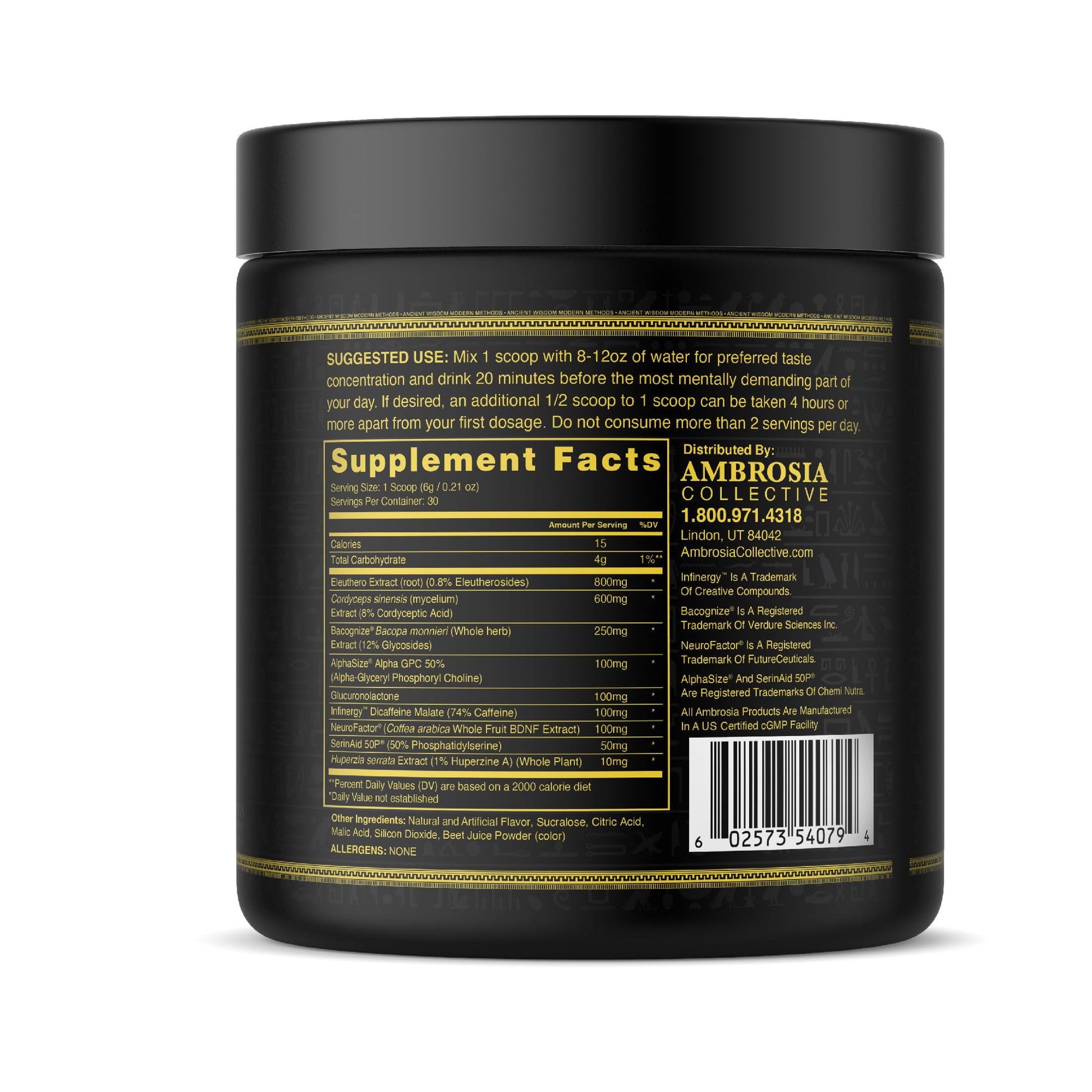 Ambrosia Mental Jewels Nootropic Brain Supplement Powder | Alpha GPC, Bacopa & Phosphatidylserine | Memory, Focus & Concentration Support | 30 Servings | Cherry Limeade Ambrosia buy supplements canada
