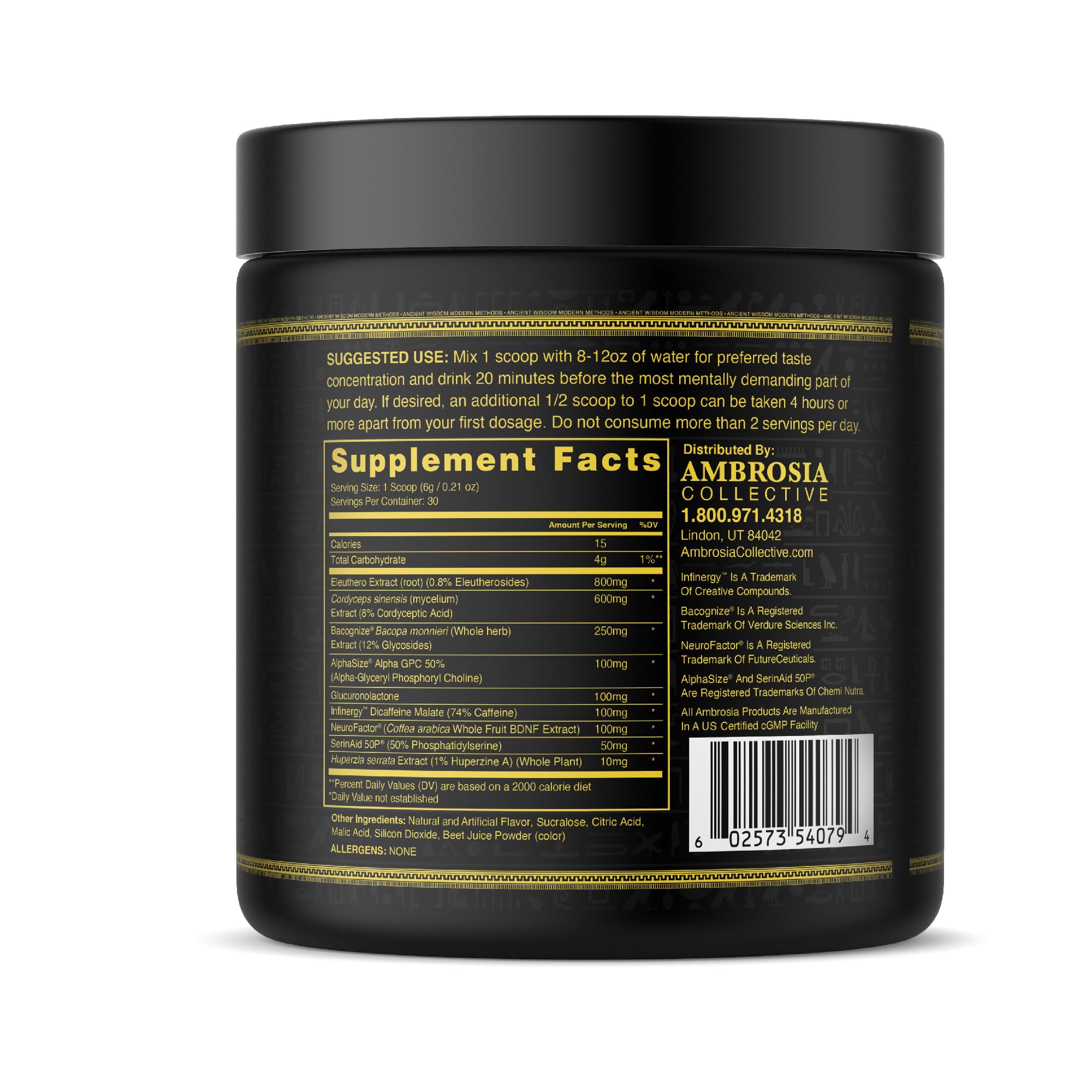 Ambrosia Mental Jewels Nootropic Brain Supplement Powder | Alpha GPC, Bacopa & Phosphatidylserine | Memory, Focus & Concentration Support | 30 Servings | Cherry Limeade Ambrosia buy supplements canada