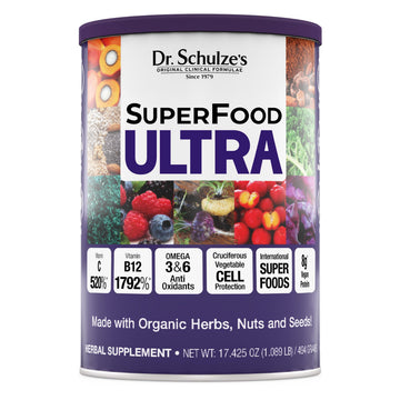 Dr. Schulze's SuperFood Ultra | Organic Super Food Powder | Vitamin B Complex and 520% Vitamin C | May Help Boost Energy & Improve Fitness | Vegan, Non-GMO & Gluten-Free | 17.4 Oz Dr. Schulze's buy supplements canada