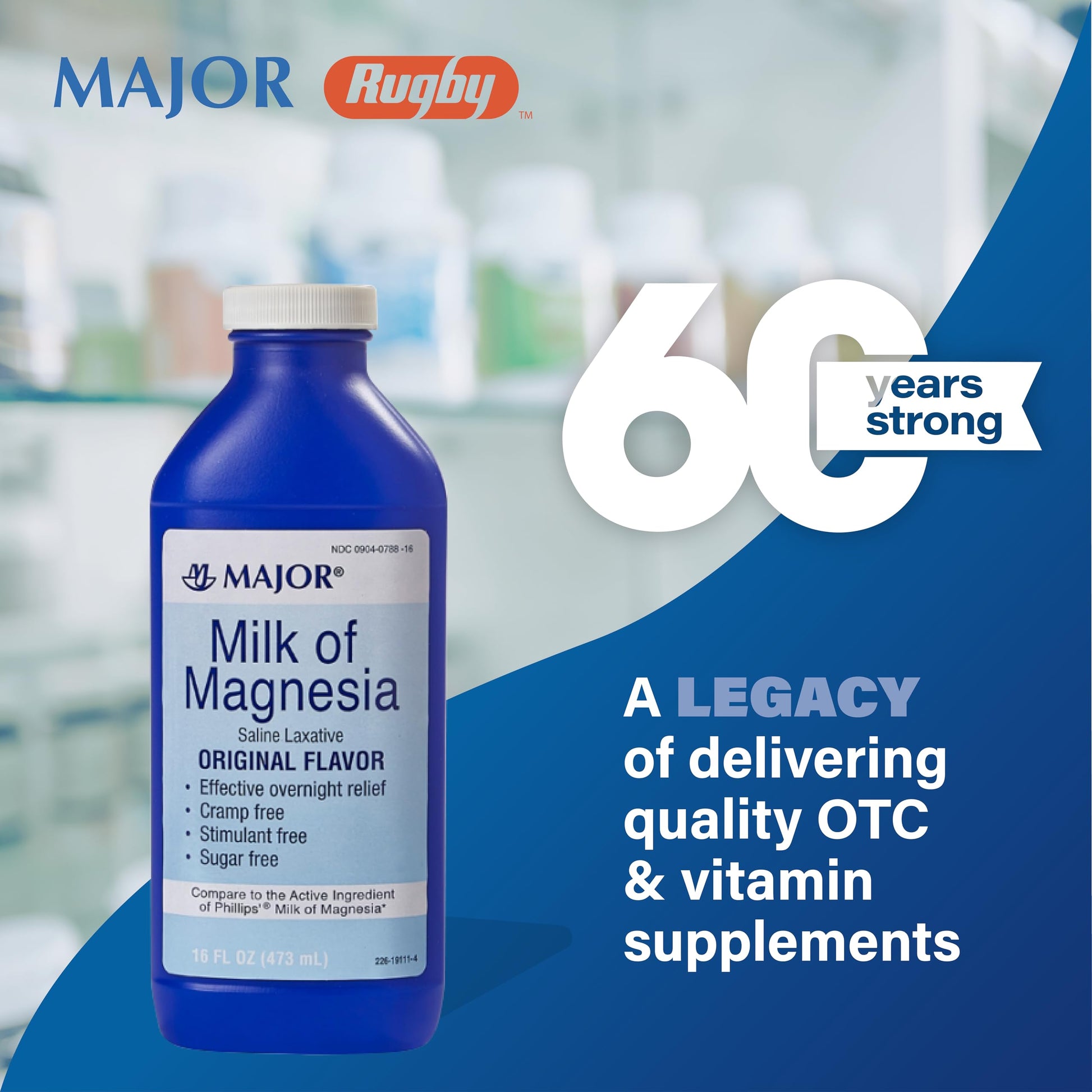 MAJOR Milk of Magnesia Saline Laxative - Original Flavor - Effective Overnight Relief - Stimulant-Free, Sugar-Free - 16 Fl Oz MAJOR buy supplements canada