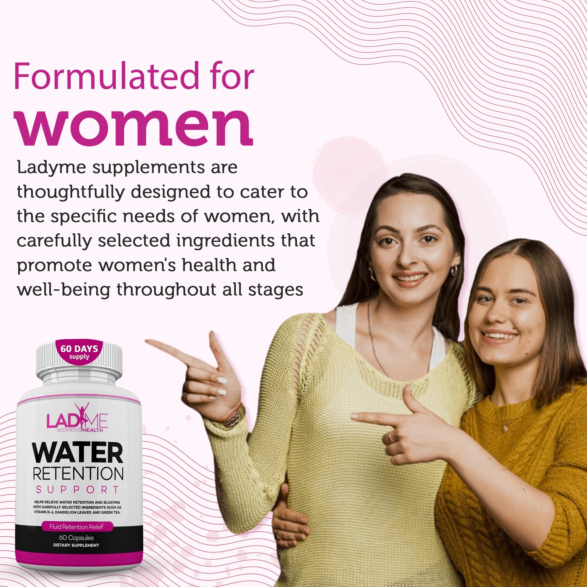 Water Retention Pills for Women Bloating Relief with Vitamin B6, Dandelion & Green Tea Natural LADYME WOMEN'S HEALTH buy supplements canada