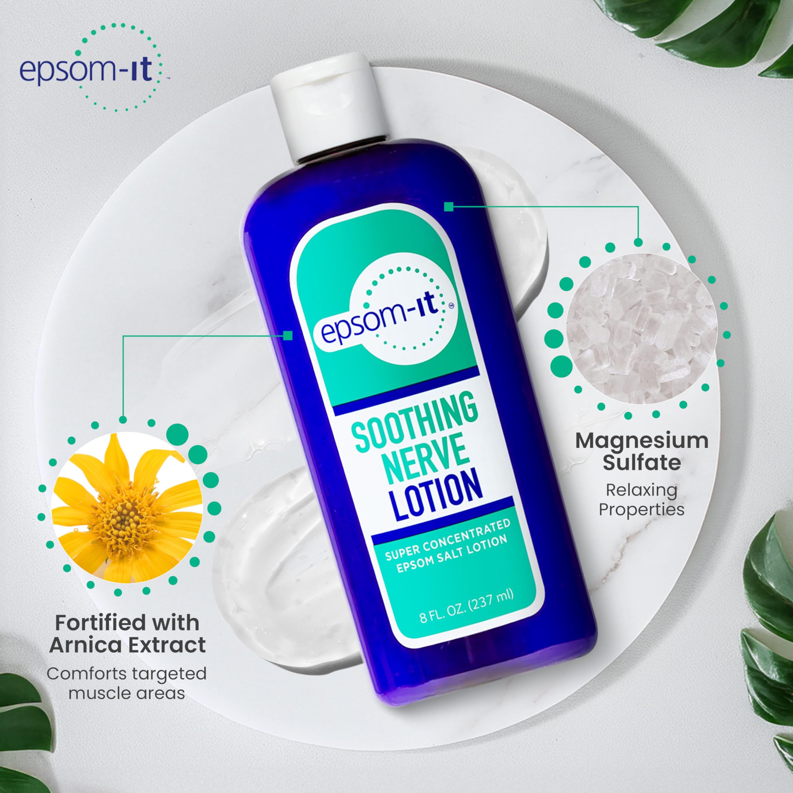 Epsom-It Soothing Nerve Lotion - Epsom Salt Magnesium Lotion, Topical Magnesium Cream with Capsaicin & Arnica to Provide Comfort for Legs, Knee and Feet, 8.0 oz., 2-Pack EPSOM-IT buy supplements canada