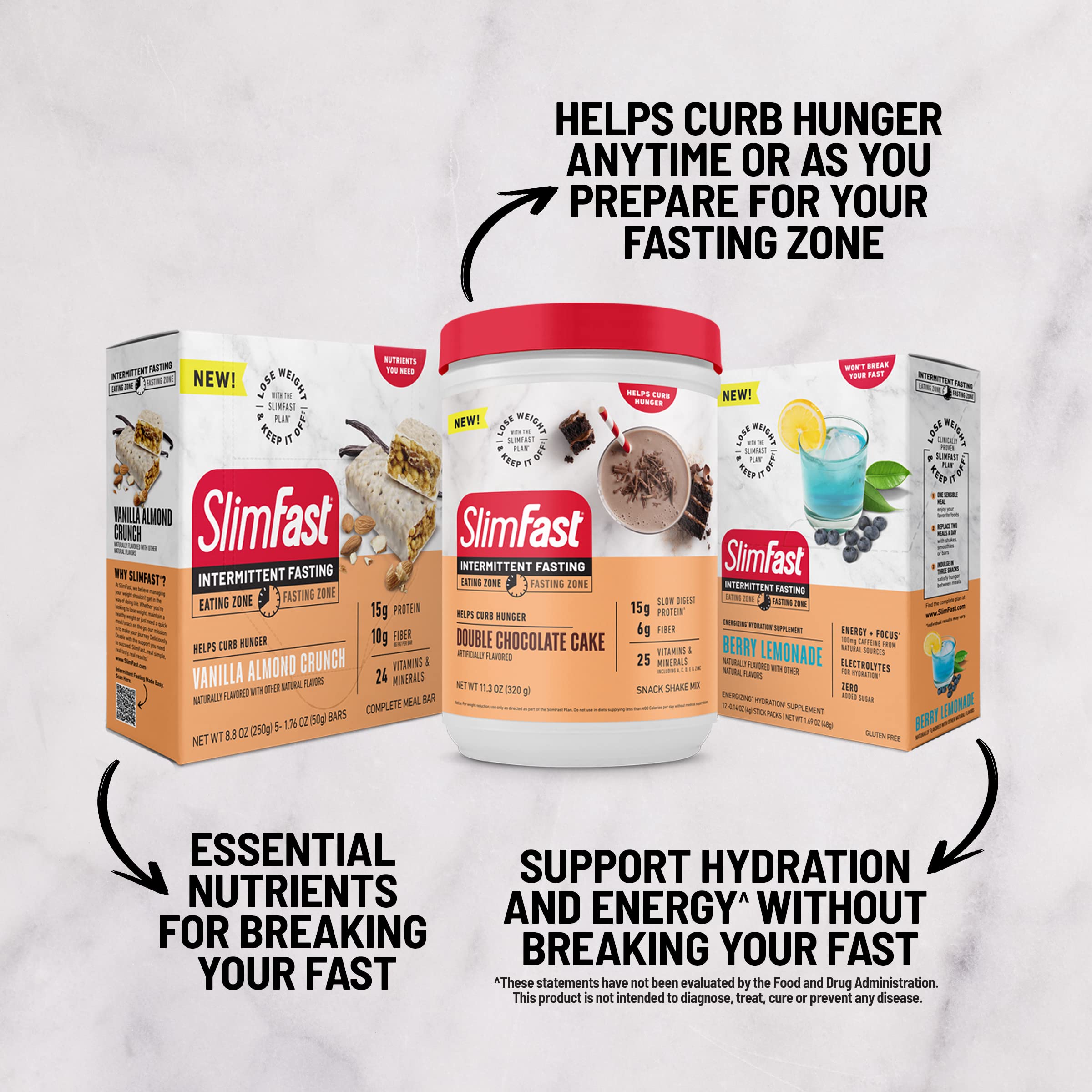 SlimFast Intermittent Fasting, Casein Protein Powder, Biotin with Vitamin & Mineral Bend SlimFast buy supplements canada