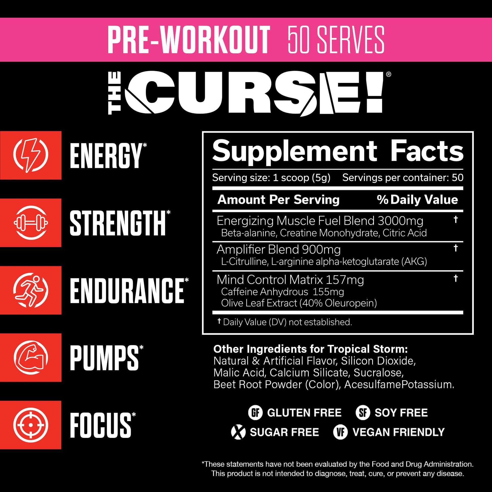 JNX SPORTS The Curse! Pre Workout Powder - Tropical Storm 50 Servings | Preworkout JNX SPORTS buy supplements canada