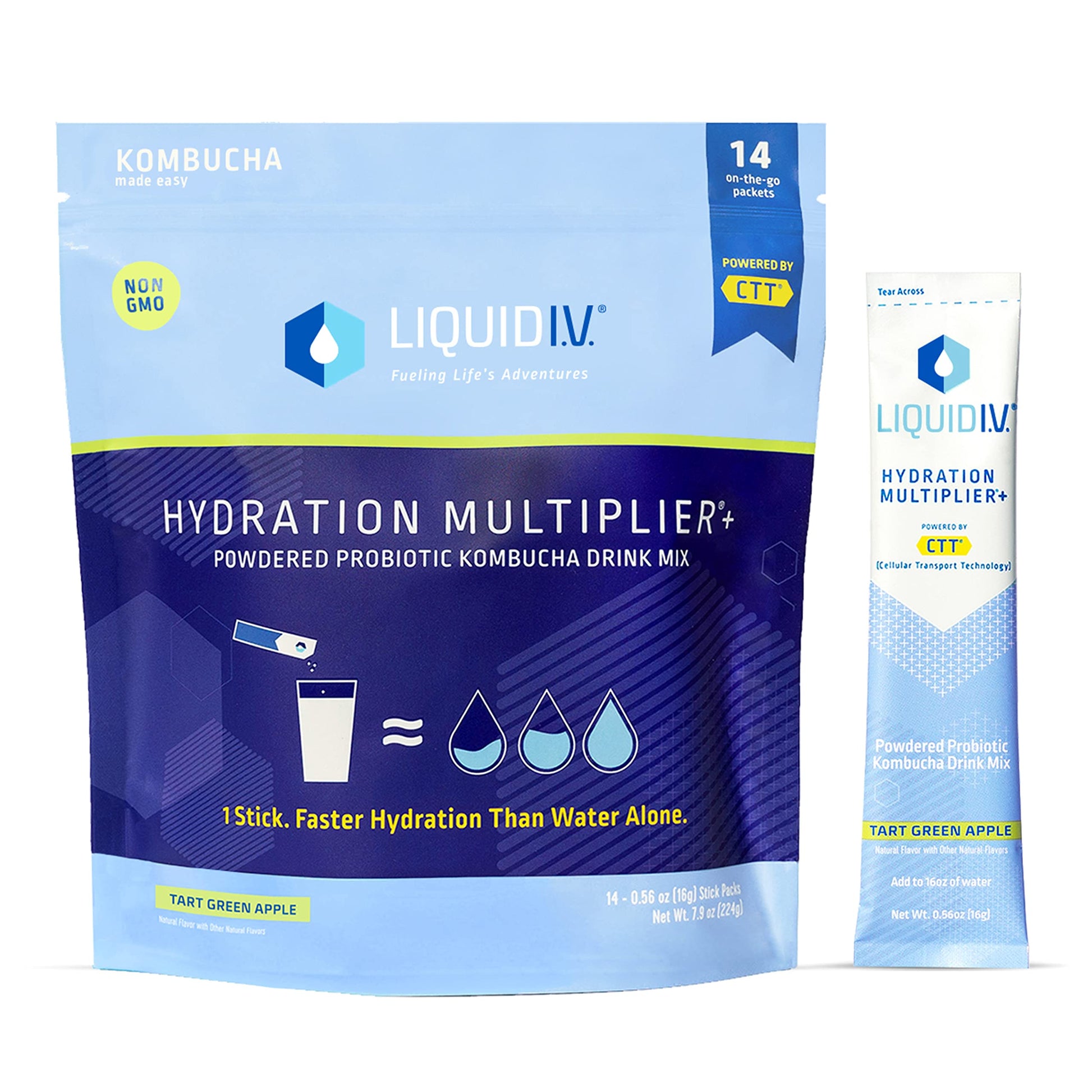 Liquid I.V. Hydration Multiplier + Probiotic Kombucha - Tart Green Apple - Hydration Powder Liquid I.V. buy supplements canada