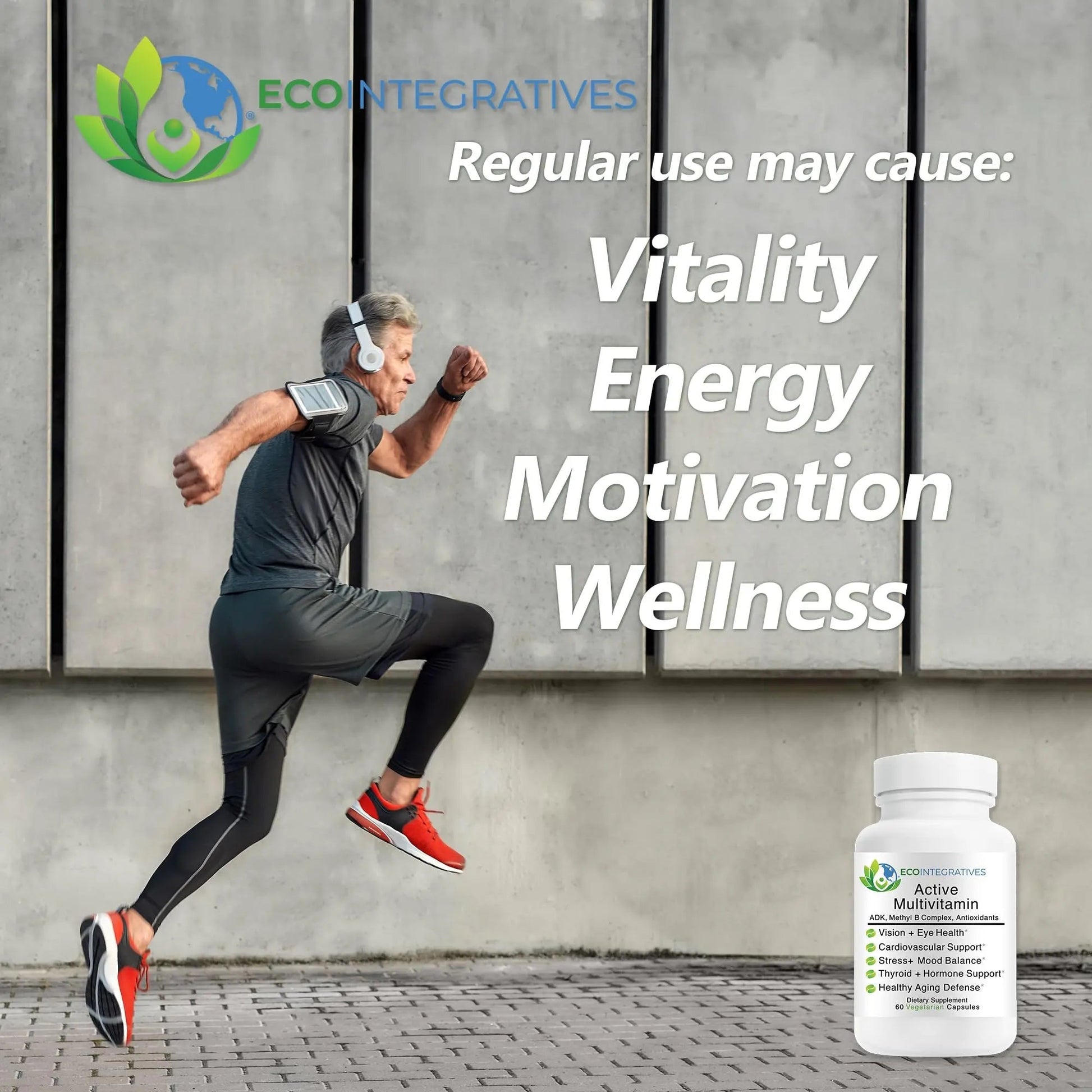 EcoIntegratives Active Multivitamin | ADK, Methyl B Complex, Antioxidants | Quatrefolic Folate, Methyl B12, P5P, Vitamin D3, K1/K2 | EcoIntegratives buy supplements canada