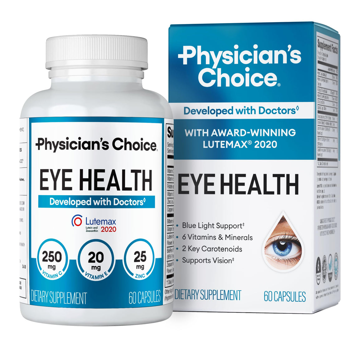 Physician's Choice Eye Health - Lutein, Zeaxanthin & Bilberry Extract - Supports Eye Strain, Dry Eyes, and Vision Health - 2 Award-Winning Clinically Physician's CHOICE buy supplements canada