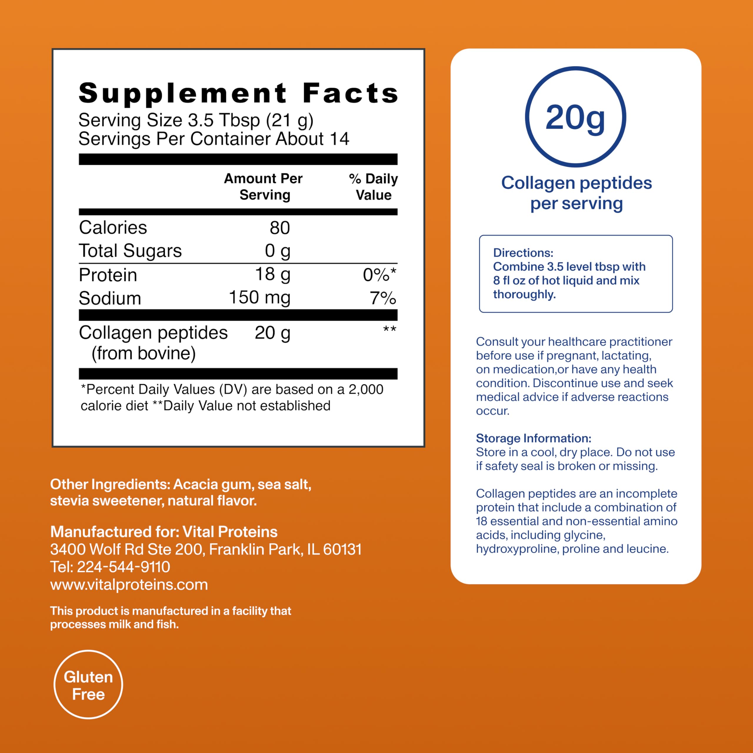 Vital Proteins® Pumpkin Spice Collagen Peptides, 20g Collagen Peptides, Healthy Hair, Skin, Nails & Joints Vital Proteins buy supplements canada