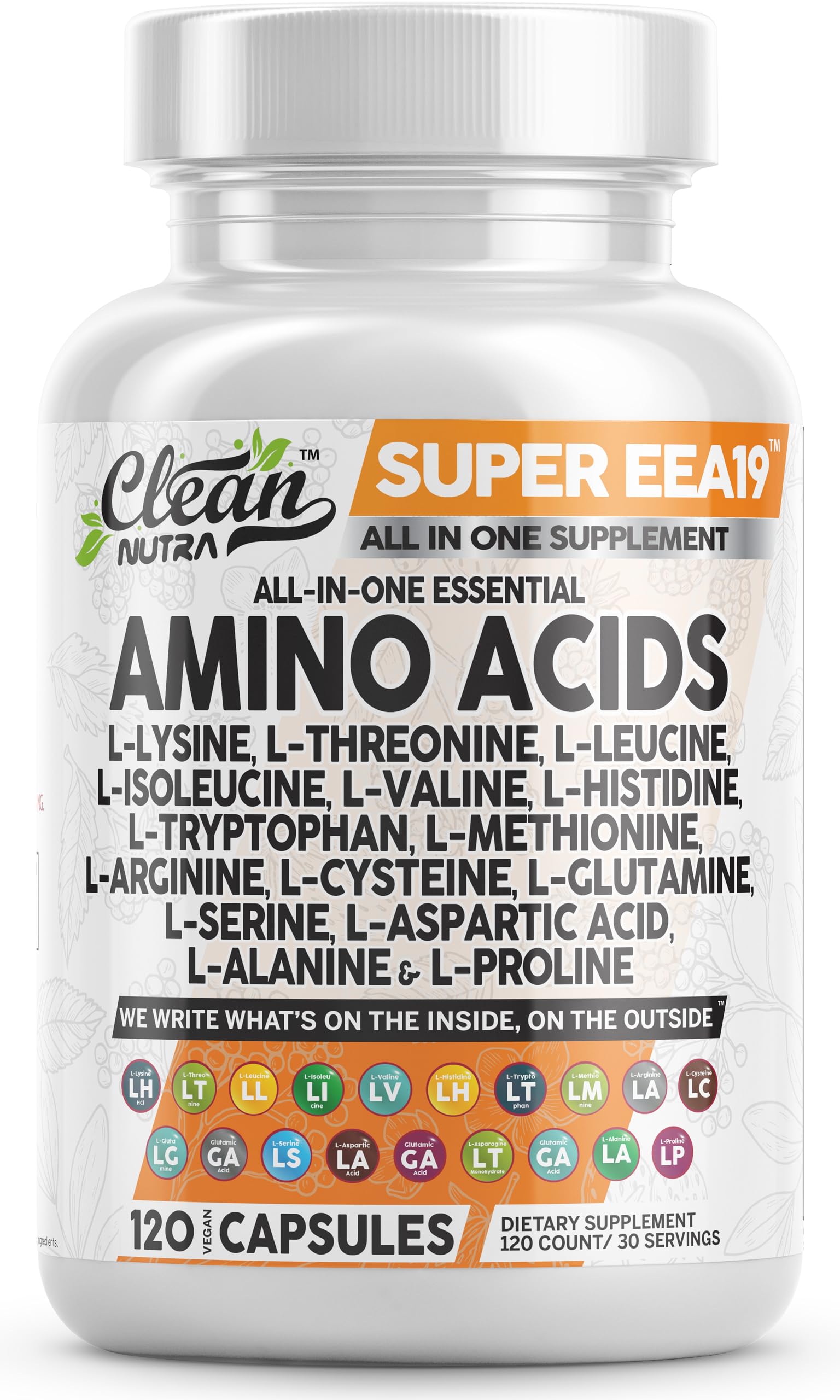 Clean Nutraceuticals Amino Acids Supplement L-Lysine, L-Threonine, L-Leucine, Isoleucine, Valine, L-Histidine, L-Tryptophan, L-Methionine, L-Arginine, L-Cysteine, Clean Nutraceuticals buy supplements canada