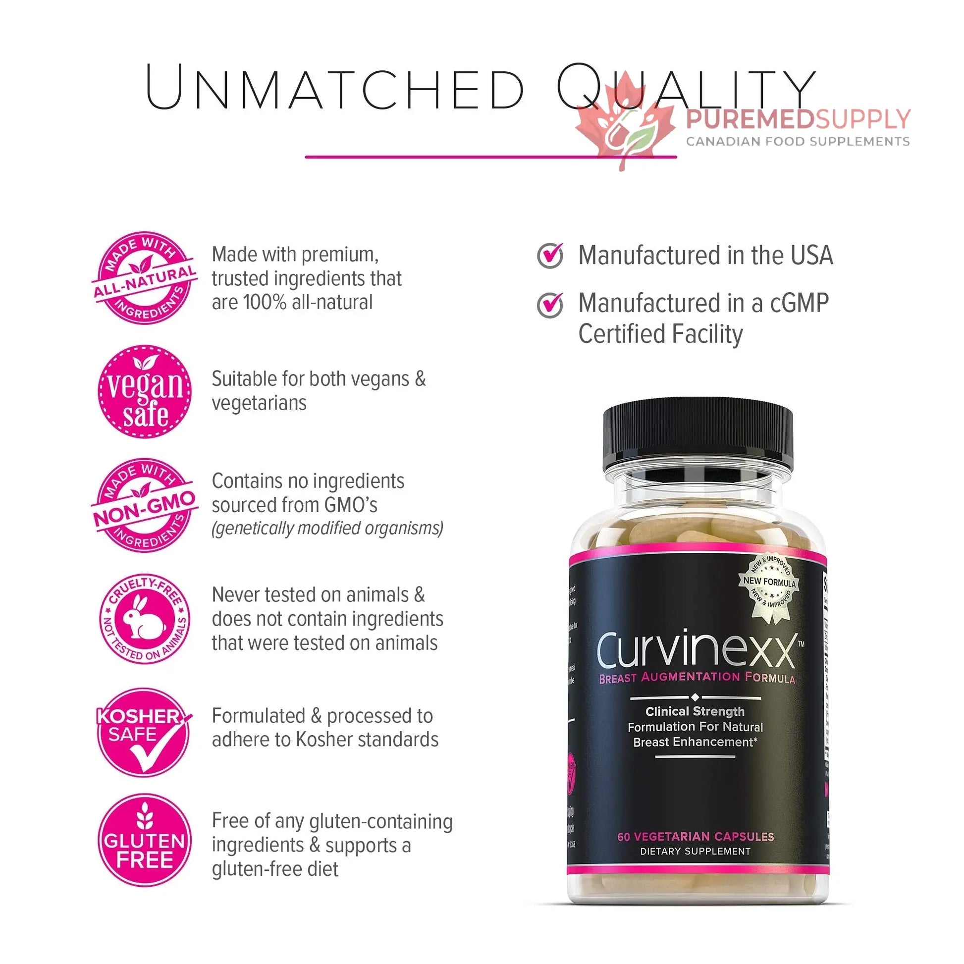 CURVINEXX (3 Bottles) - Natural Breast Toning and Firming Supplement. Lift, Firm and Enhance your Bust Naturally... Curvinexx buy supplements canada
