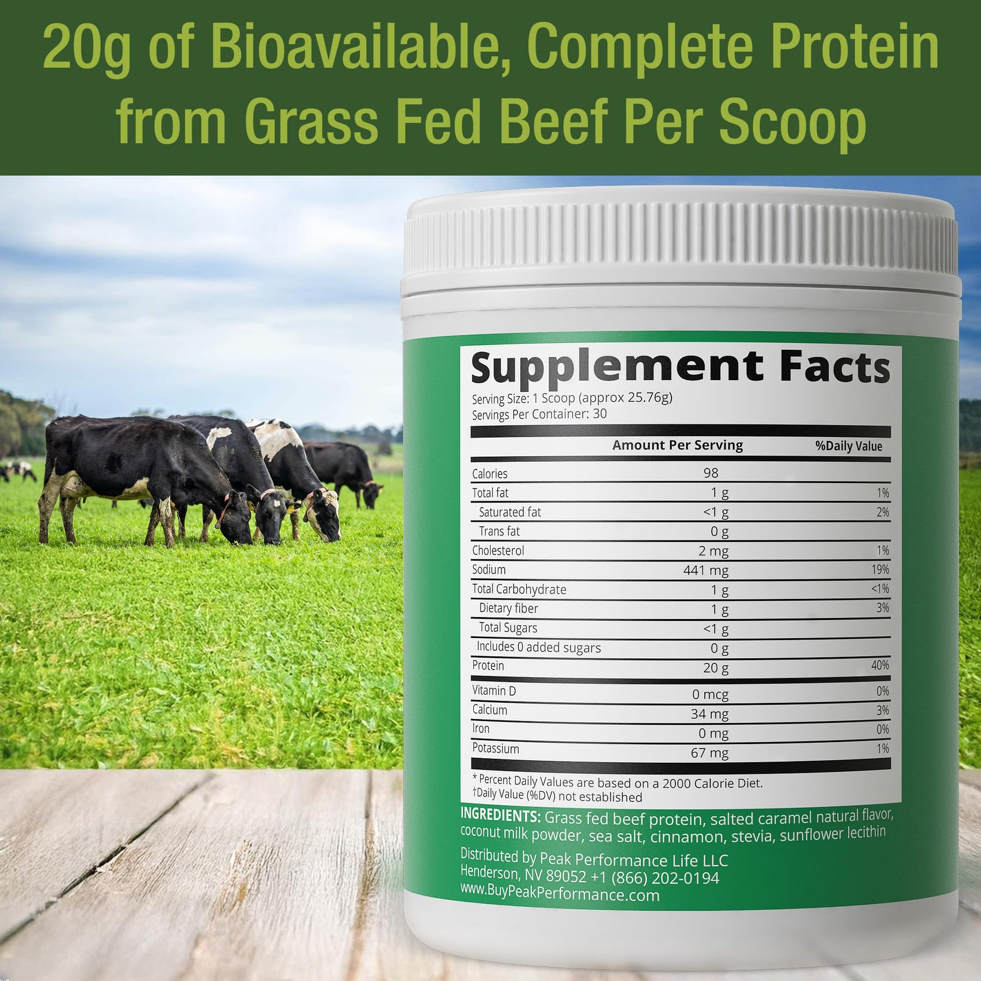 Grass Fed Beef Protein Powder - Lactose Free Great Tasting Beef Protein Isolate. Complete Animal Based Non Dairy Paleo Carnivore Supplement for Prime Muscle Building. No Whey. Salted Caramel Flavor Peak Performance buy supplements canada