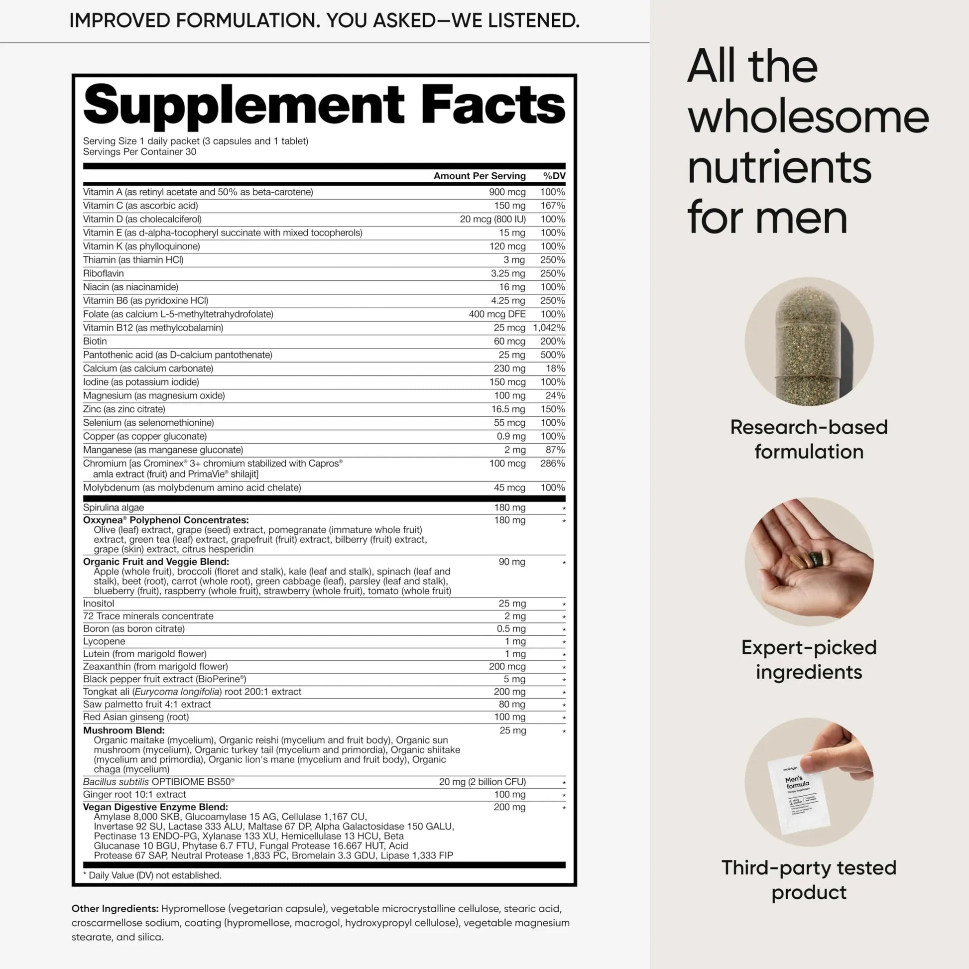 meOrigin Multivitamin for Men, All-in-One Supplement Complex with Zinc, Vitamin D, C, B12, Saw Palmetto, Biotin, Selenium meOrigin buy supplements canada
