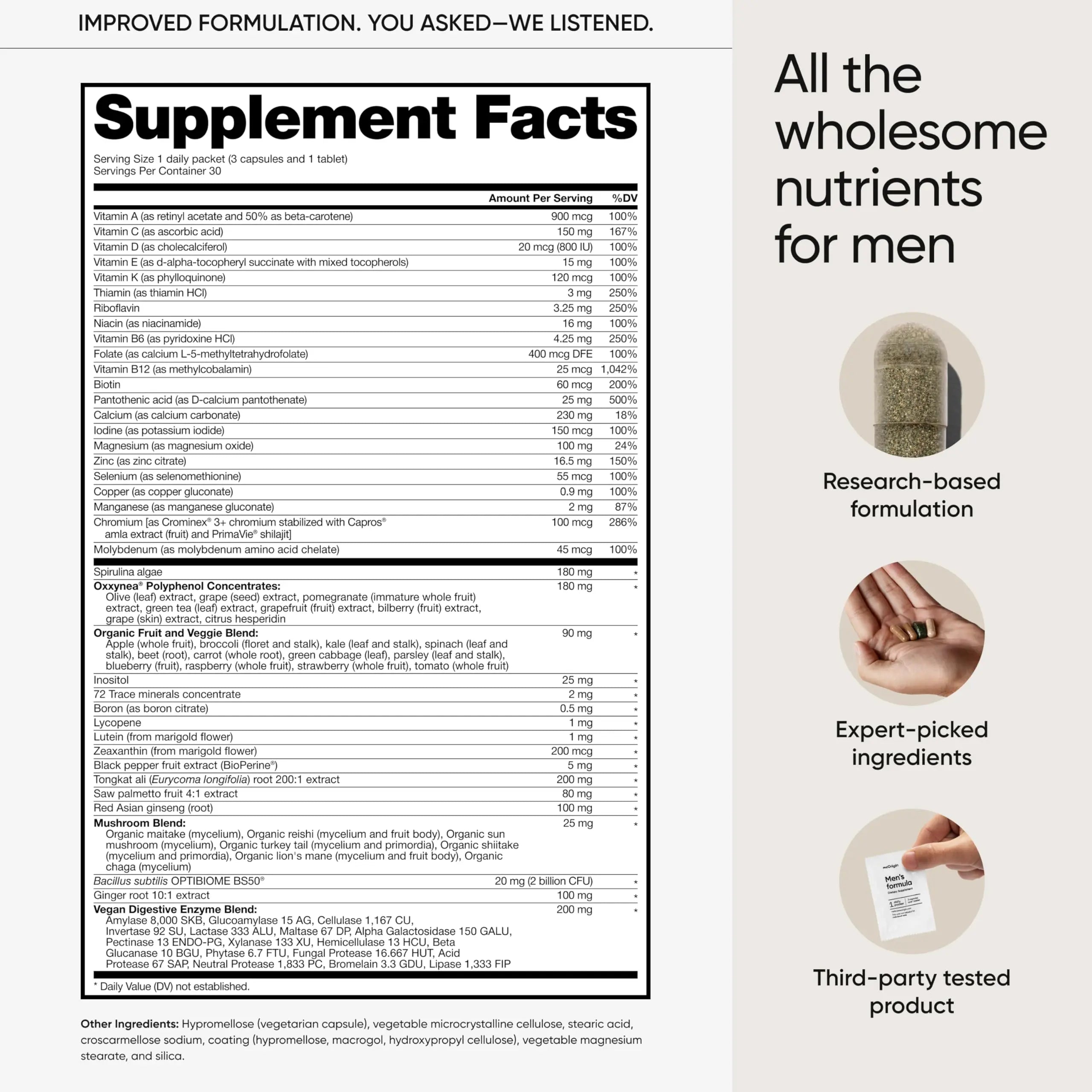 meOrigin Multivitamin for Men, All-in-One Supplement Complex with Zinc, Vitamin D, C, B12, Saw Palmetto, Biotin, Selenium meOrigin buy supplements canada