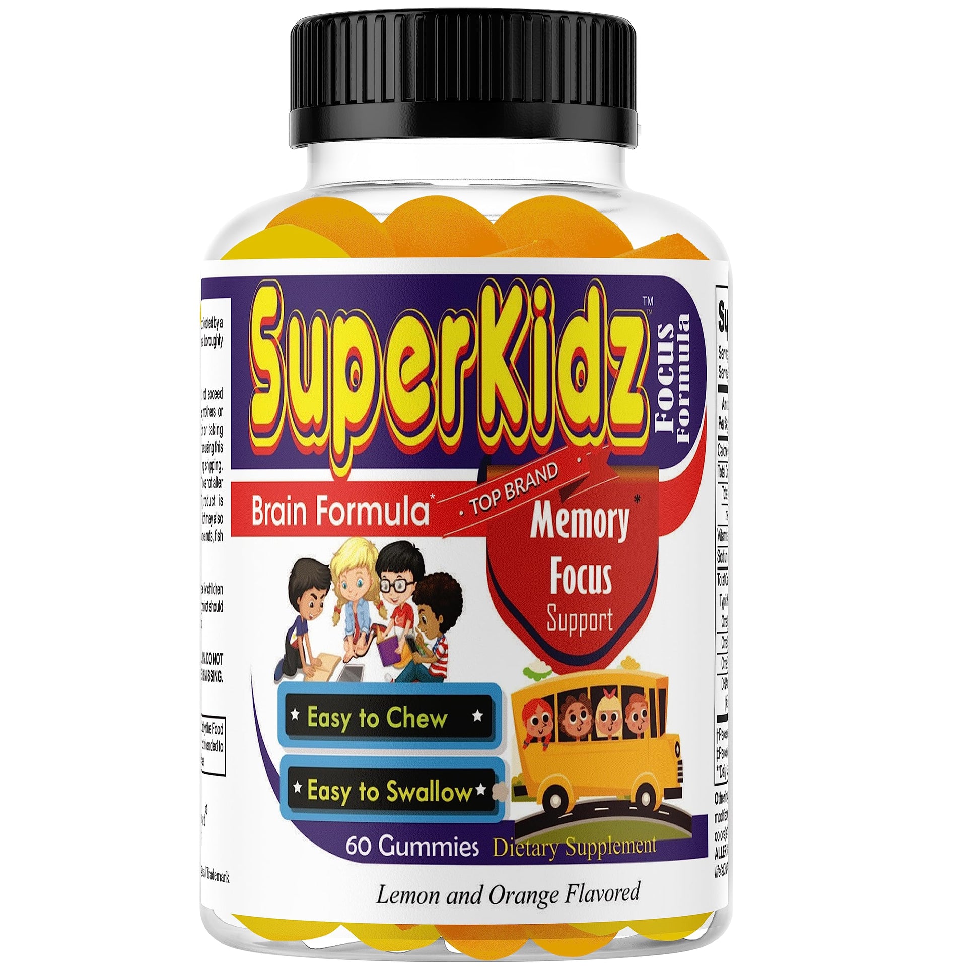 Superkids Focus Gummies for Kids, Omega 3 Gummy Kids Focus and Attention Supplements, Teen Brain Focus Vitamins, Non-GMO Gummy Vitamins, Tasty Lemon & Orange, 60 Count Celebrity LifeStyle Product buy supplements canada