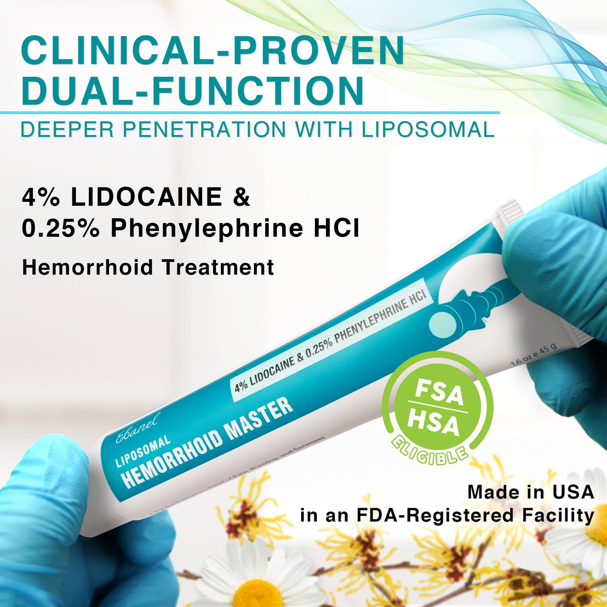 Ebanel 4% Lidocaine Hemorrhoid Treatment Ointment with Phenylephrine, Witch Hazel, Vitamin B6, Zinc Oxide, Frankincense, External and Internal Hemorrhoids Treatment Burn Itch Pain Relief Anal Cream Ebanel buy supplements canada