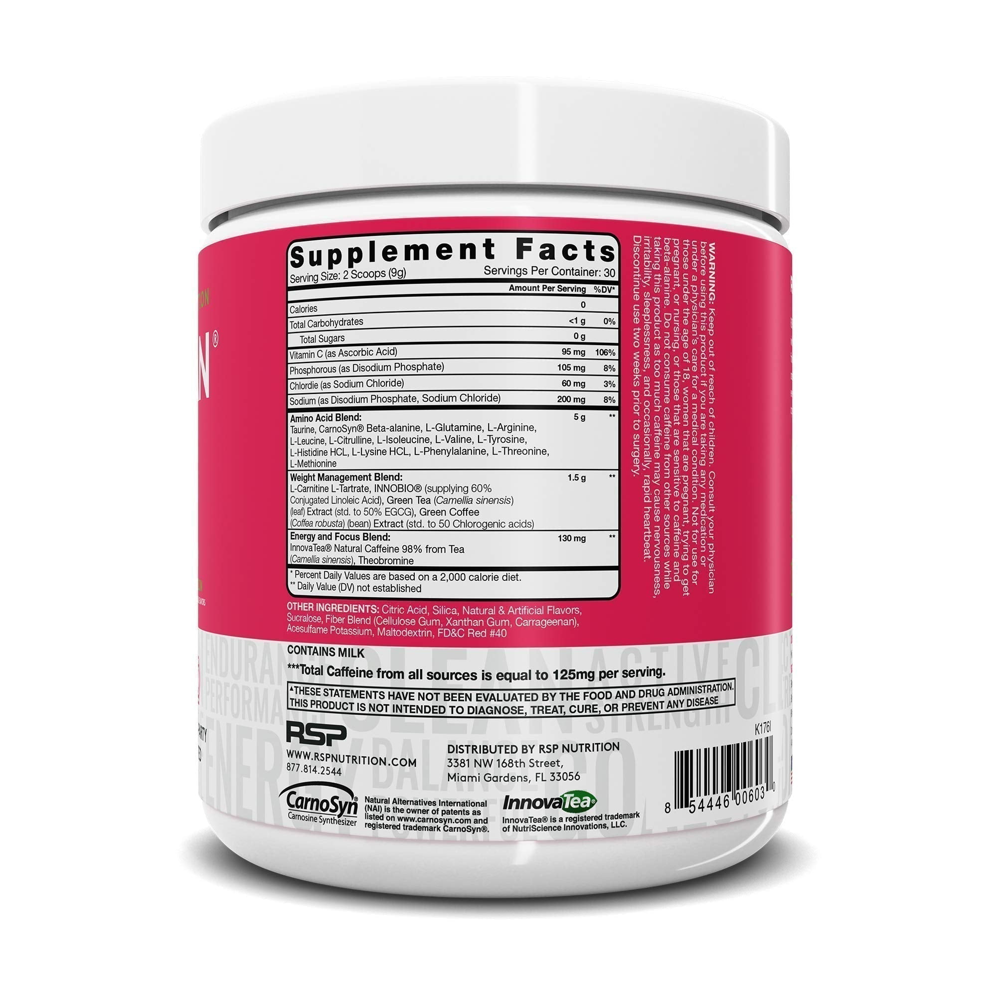 RSP NUTRITION AminoLean Pre Workout Energy (Watermelon 30 Servings) with TrueFit RSP NUTRITION buy supplements canada