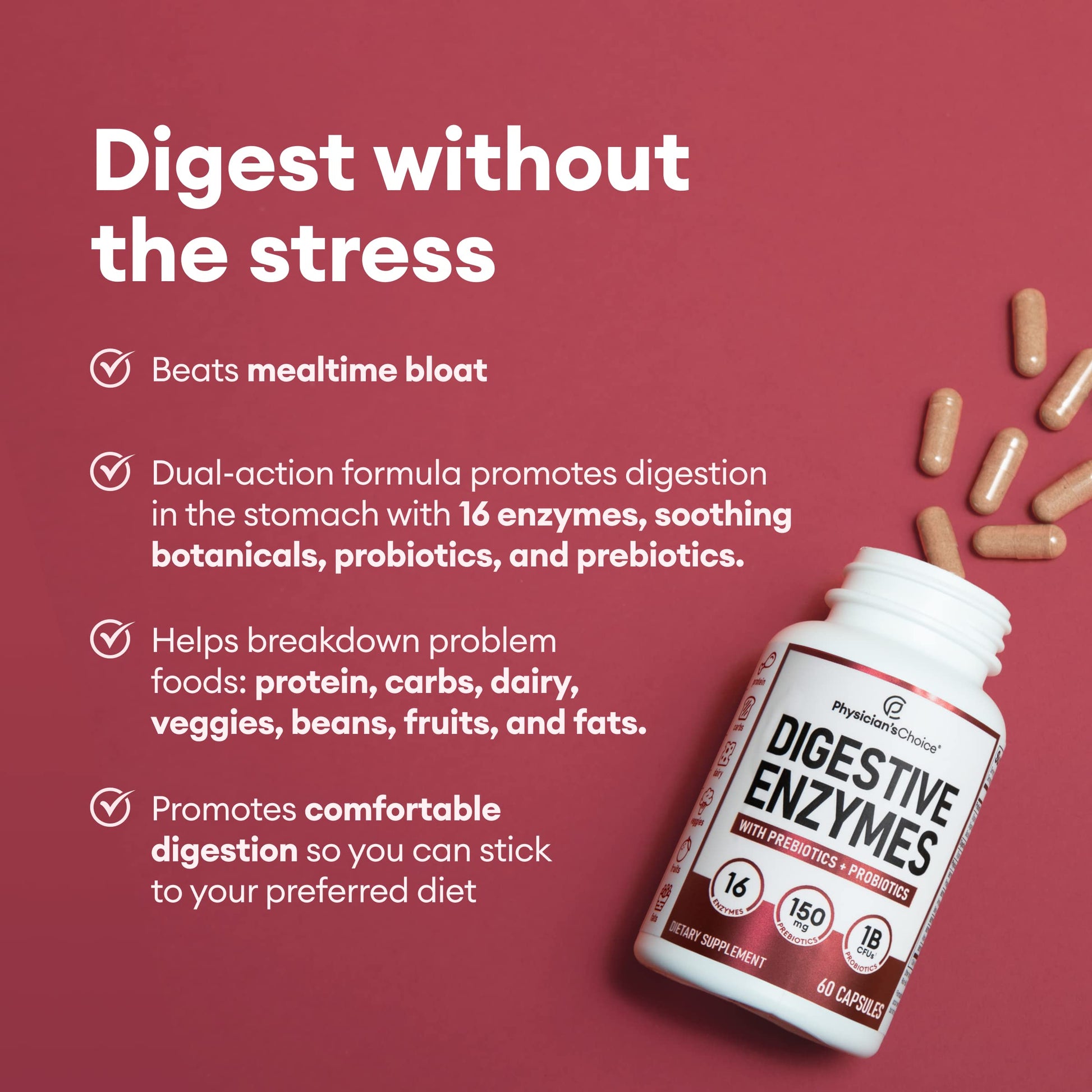 Physician's CHOICE Digestive Enzymes - Multi Enzymes, Organic Prebiotics & Probiotics Physician's CHOICE buy supplements canada