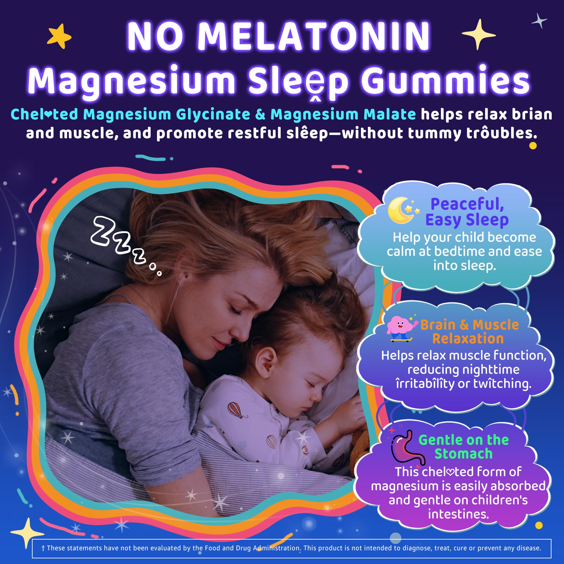 Kids Sleep Gummies, NO Melatonin Sleep Aid Gummies w/ Magnesium Glycinate, Magnesium Malate, L-Theanine, Lavender, B6, Zinc, D3K2 for Restful Sleep, Relax Brain & Muscle, Immune Support, Non-GMO 1Pack ELLAMENTZ buy supplements canada