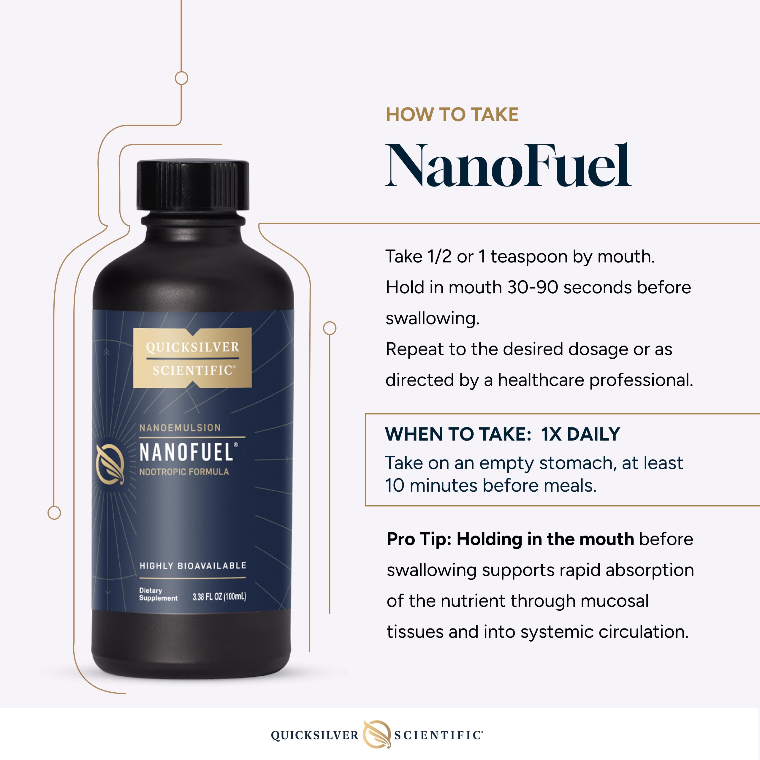 Quicksilver Scientific NanoFuel - Energy Support - Nootropic Formula Designed to Support Focus + Productivity (3.38oz / 100ml) Quicksilver Scientific buy supplements canada