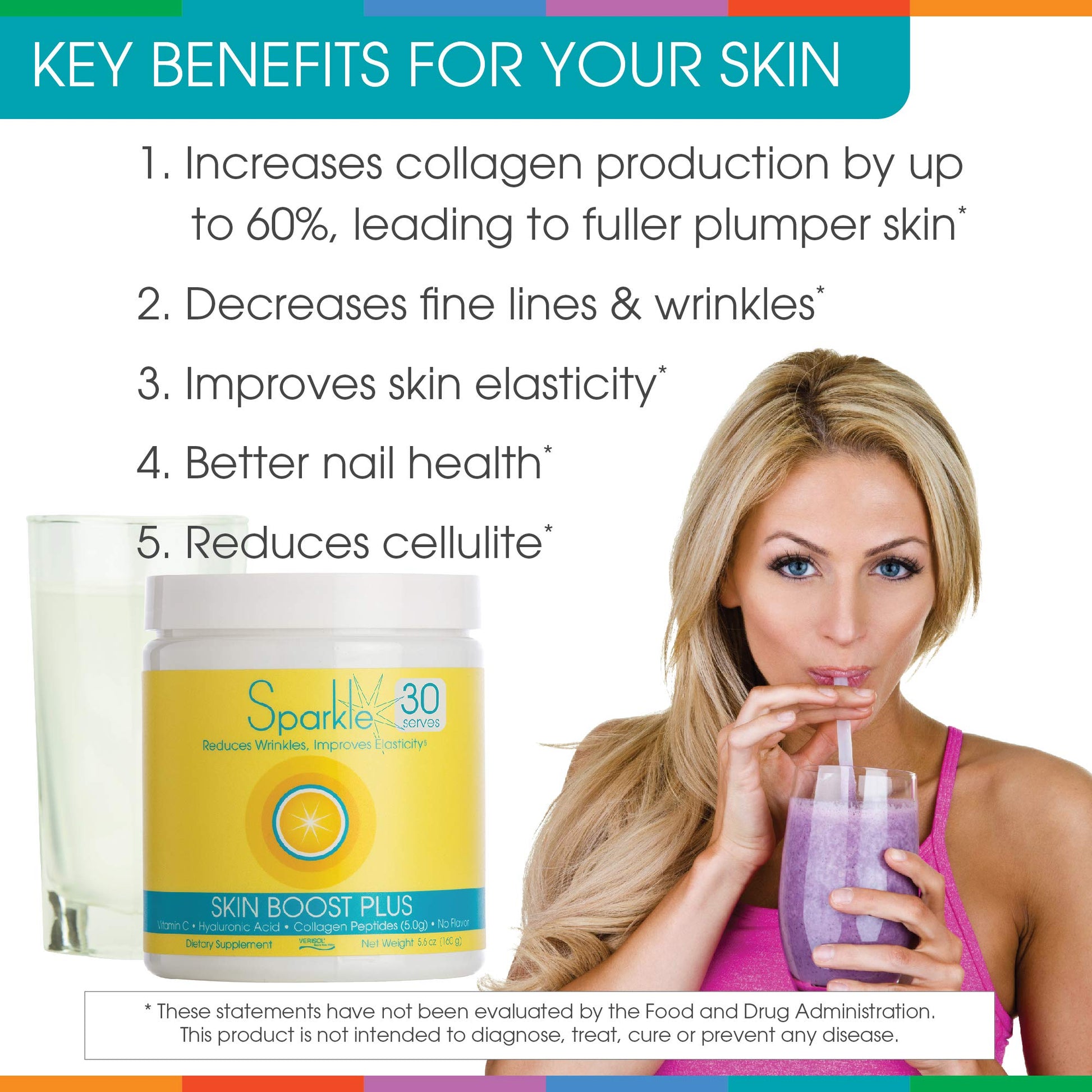 Hydrolyzed Collagen Powder - Sparkle Skin Boost Plus (No Flavor) [30-Serves] Verisol Pept Sparkle Collagen buy supplements canada