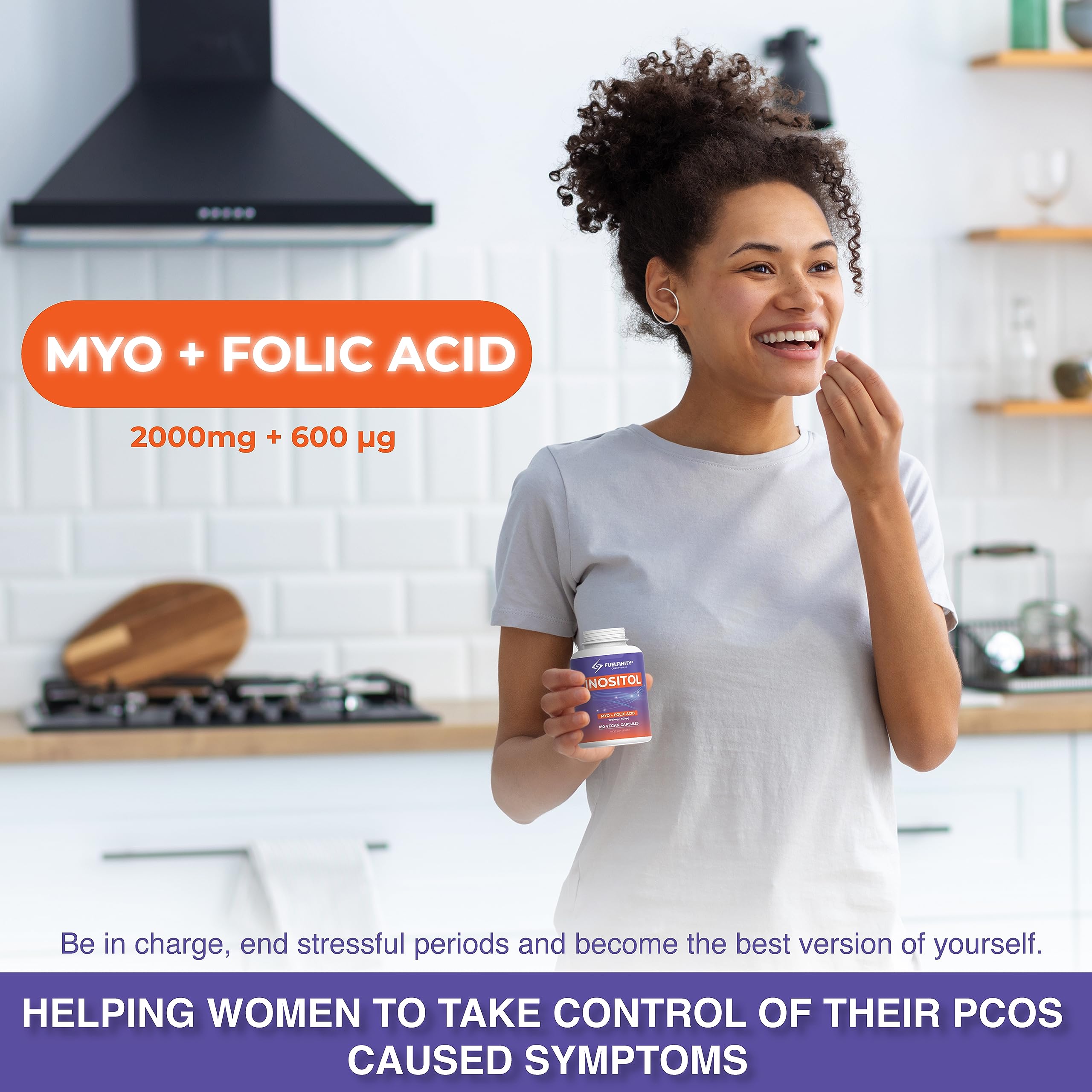 Myo-Inositol & Folic Acid | 2000mg Inositol | 180 Capsules | PCOS and Fertility Supplement FuelFinity buy supplements canada