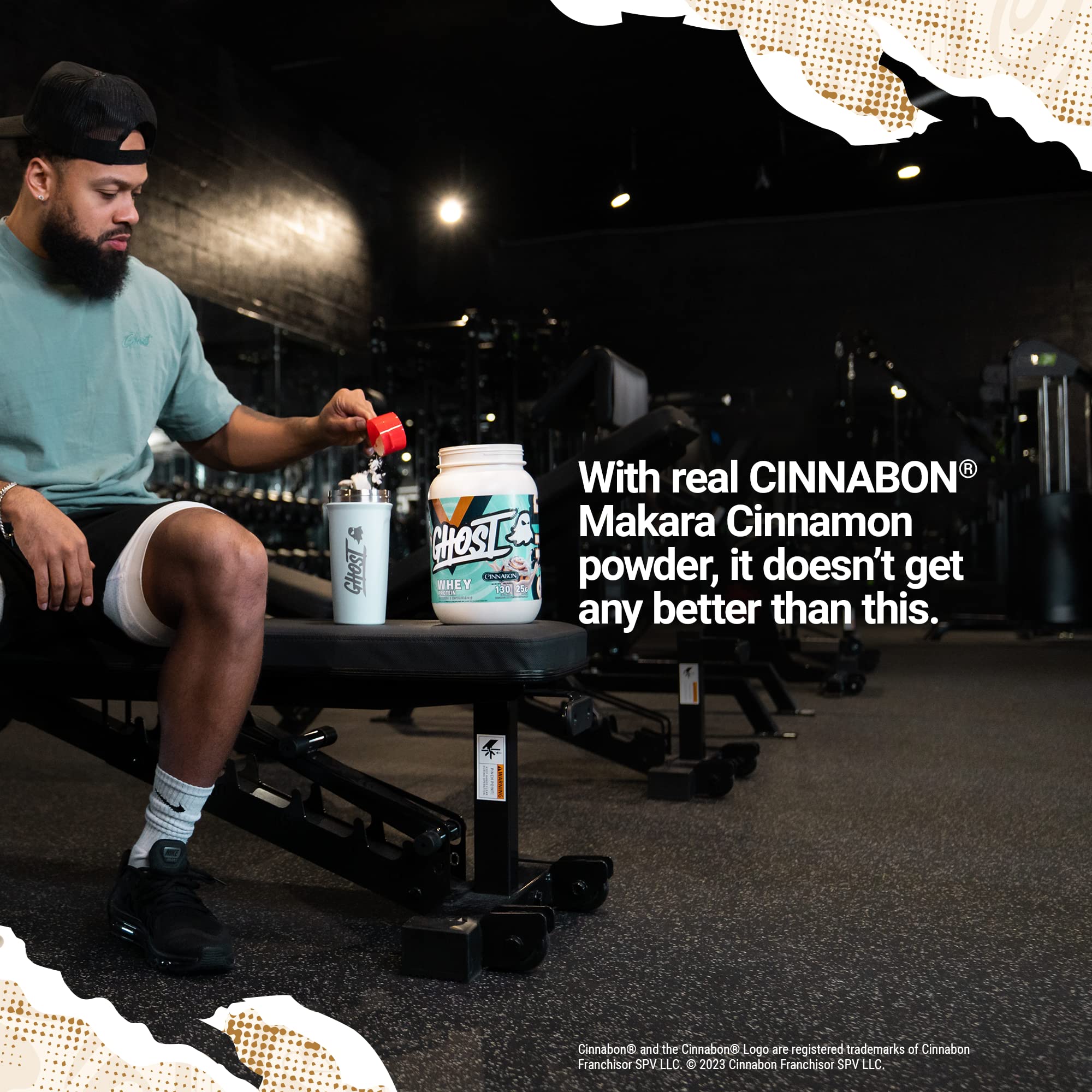 GHOST Whey Protein Powder, Cinnabon - 2LB Tub, 25G of Protein - Cinnamon Roll Flavore GHOST buy supplements canada
