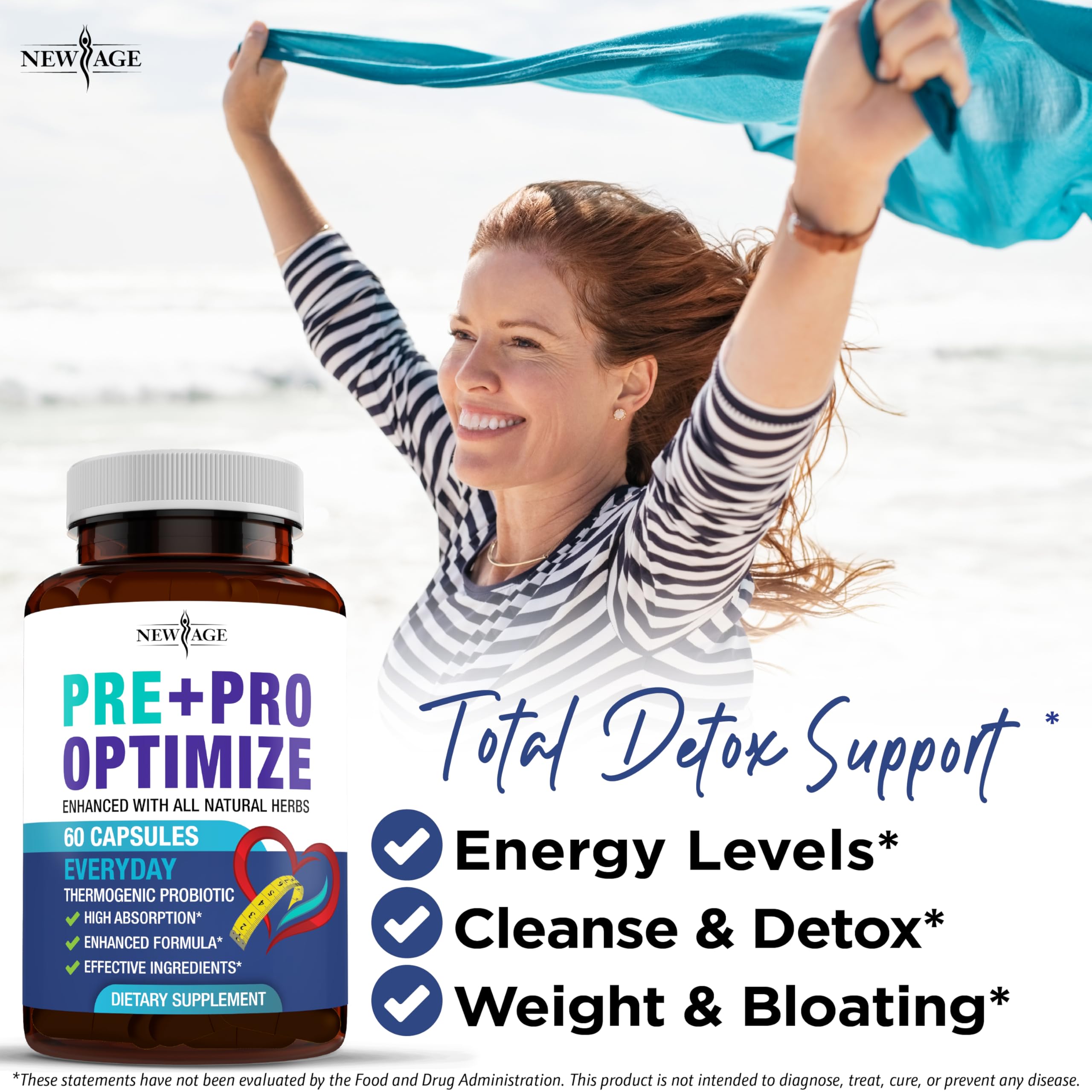 Pro Optimize Probiotics for Women, Menopause, 70 Billion CFU, Digestive Health - Relief for Bloating, Hot Flashes, Joint Support, Night Sweats - Gut Health & Metabolism - Dong Quai (120 (Pack of 2)) NEW AGE buy supplements canada