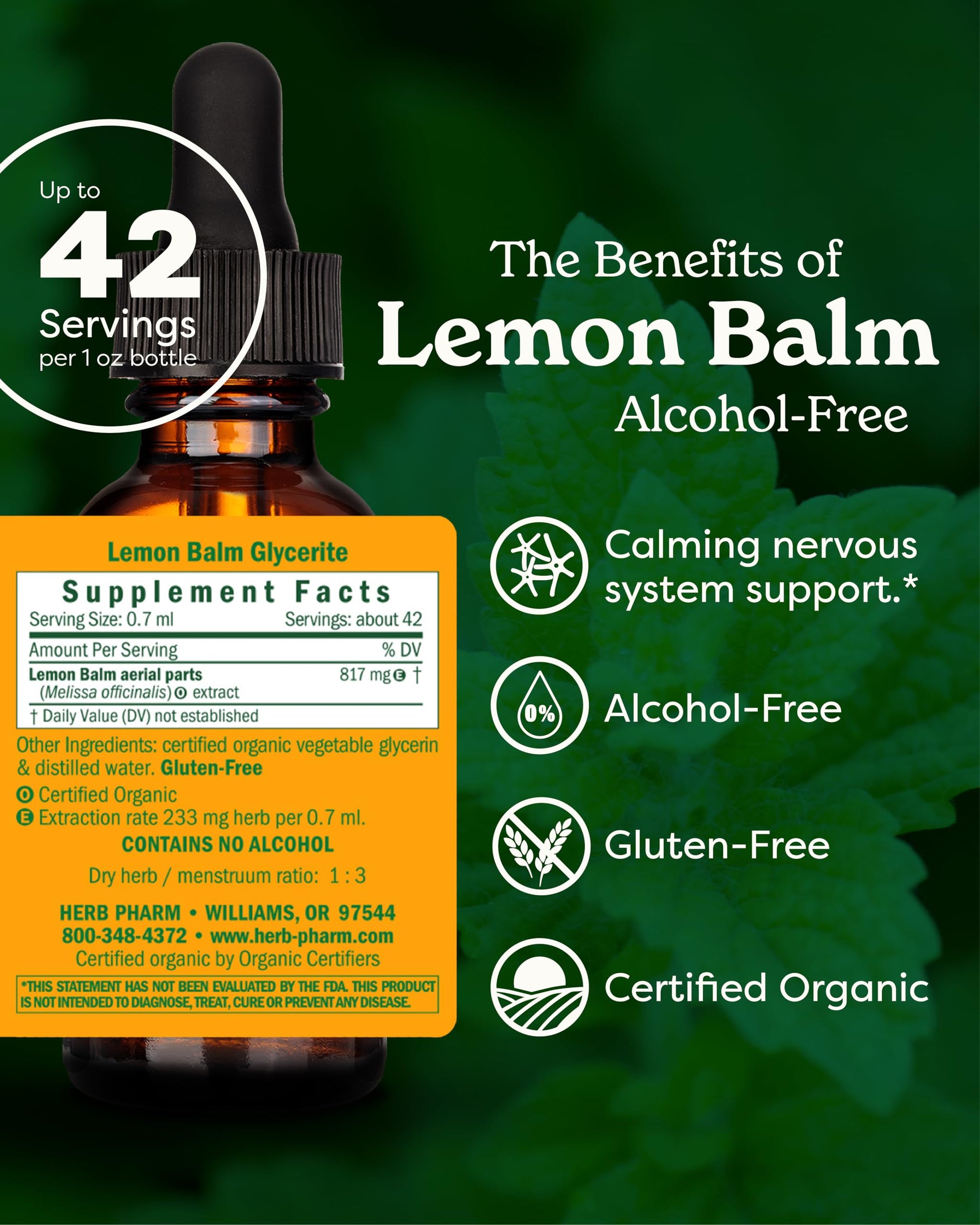 Herb Pharm, Lemon Balm Alcohol Free, 1 Fl Oz Herb Pharm buy supplements canada