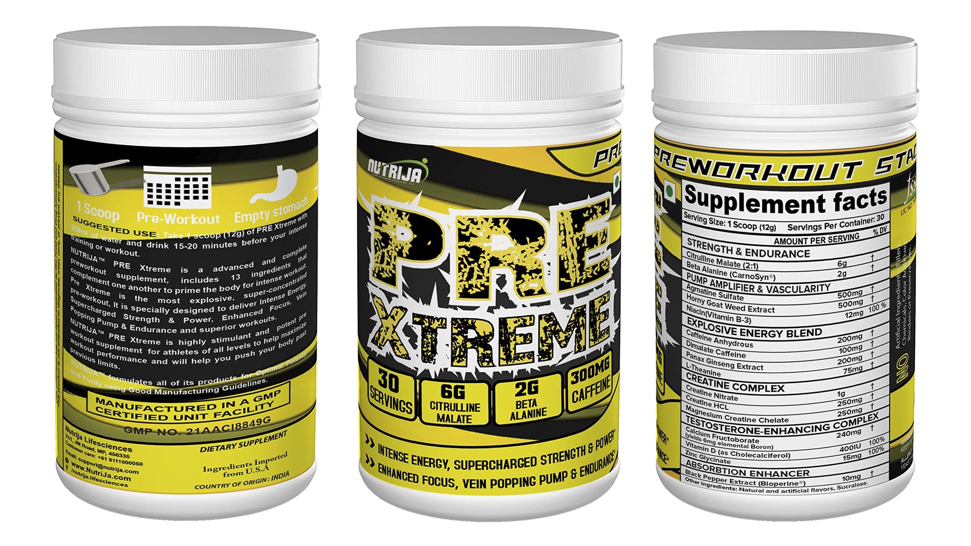 NutriJa Pre Xtreme - Pre Workout Supplement - 30 Servings (Tangy Orange) NutriJa buy supplements canada