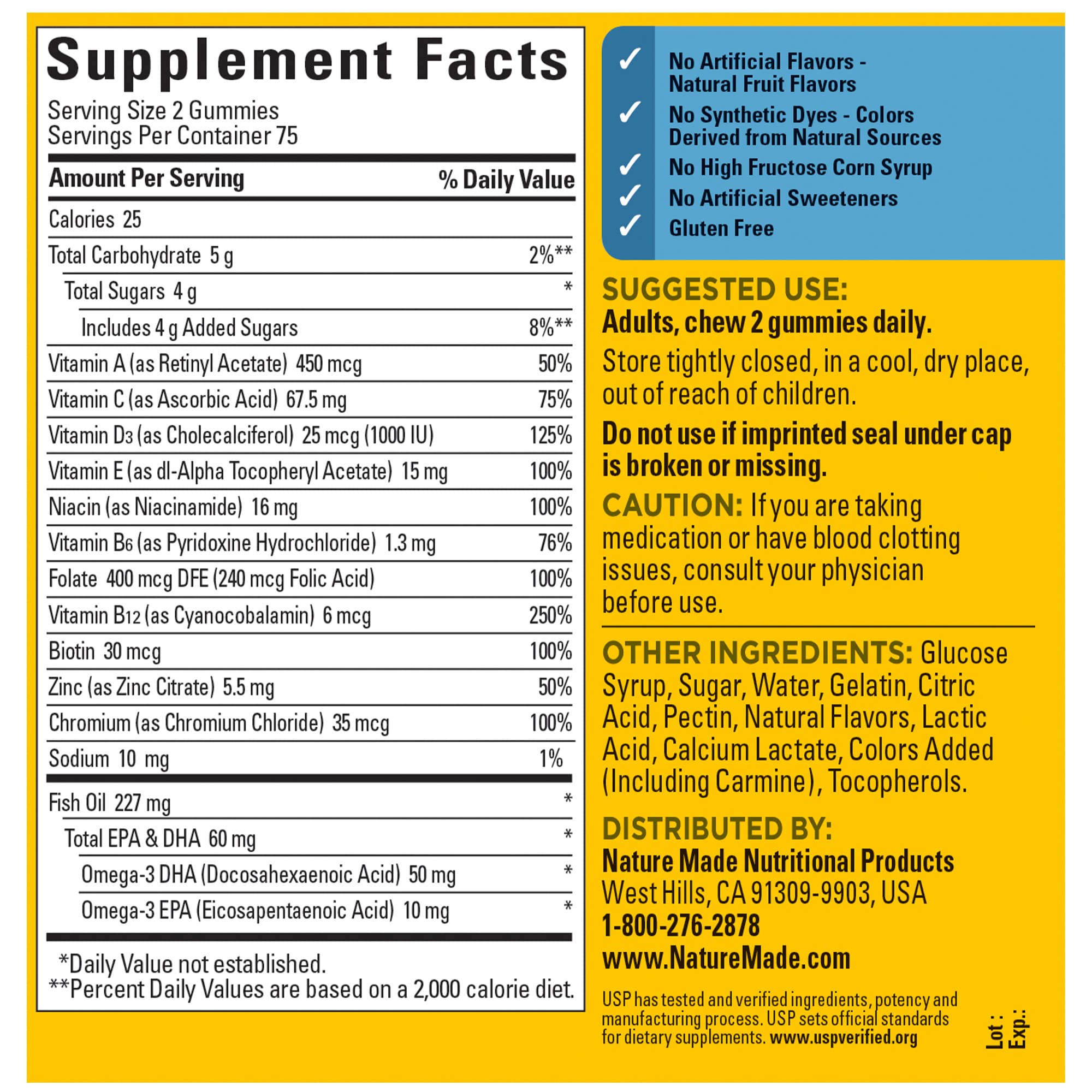 Nature Made Mens Multivitamin Gummies with Omega-3, Mens Gummy Multivitamins for Daily Nutritional Support, 150 Gummy Vitamins and Minerals Nature Made buy supplements canada