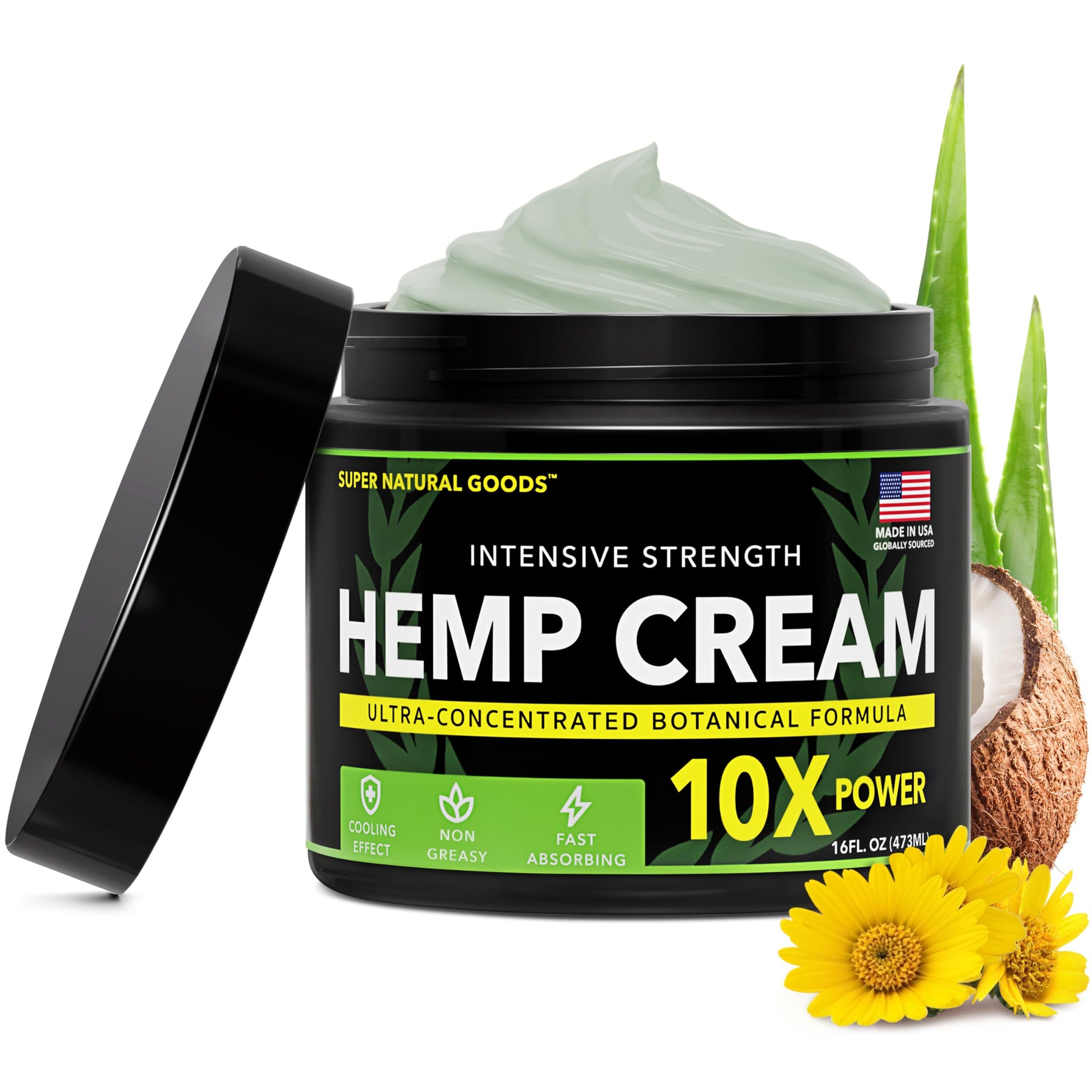 Super Natural Goods Hemp Cream with Hemp Oil, Turmeric, Arnica & Menthol – Botanical Cream with a Cooling Sensation for Localized Application (16oz) Super Natural Goods buy supplements canada
