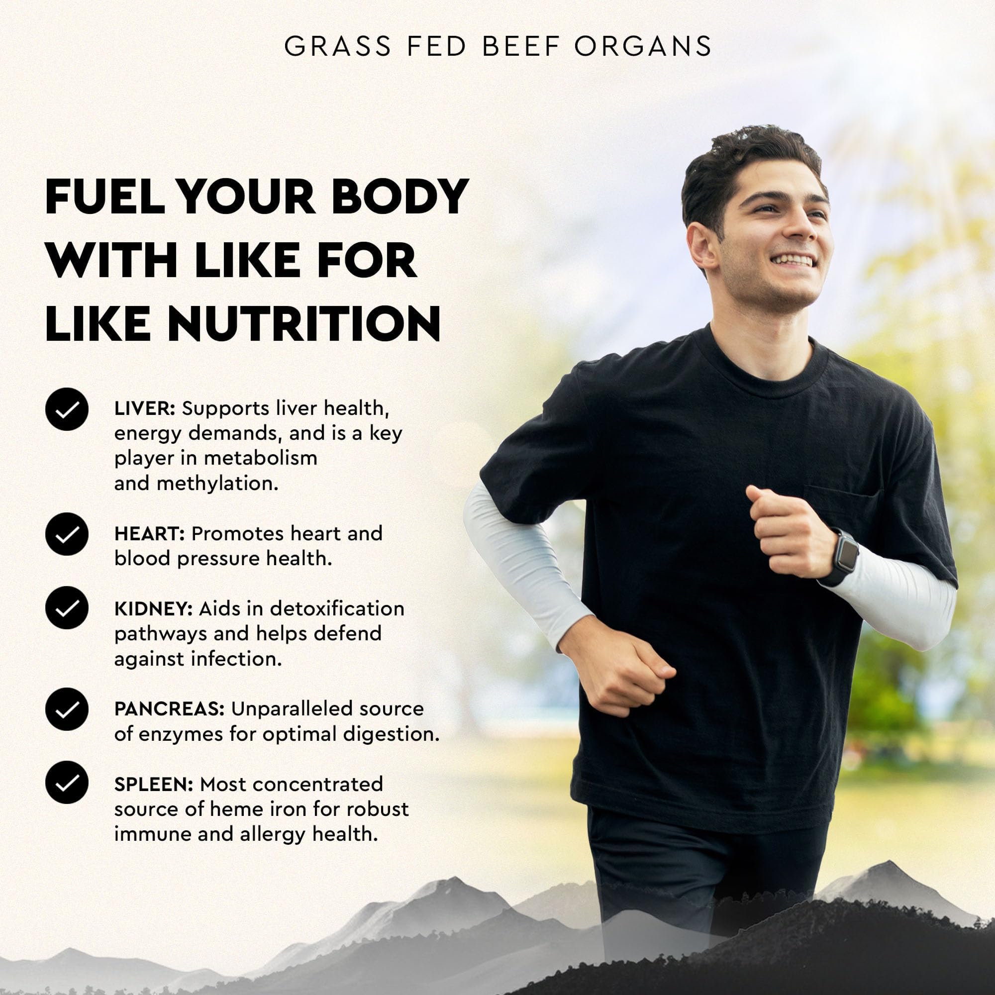 Ancestral Supplements Grass Fed Beef Organ Supplement, Supports Whole Body Wellness with Proprietary Blend of Liver, Heart, Kidney, Pancreas, Spleen, Freeze-Dried Beef, Non-GMO, 180 Capsules Ancestral Supplements buy supplements canada