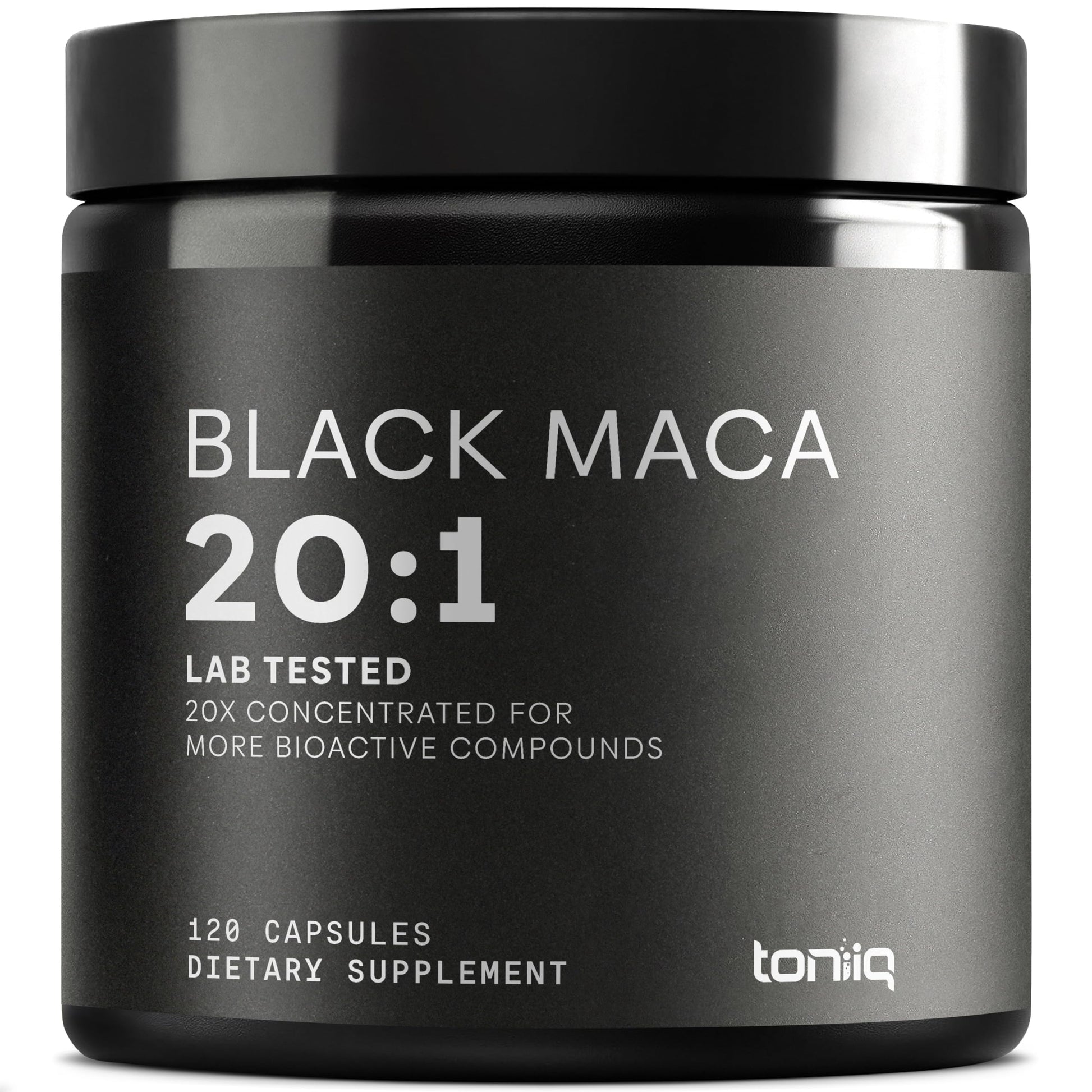 Toniiq Black Maca Root - Ultra High Potency 20:1 Extract - Single Origin, Wildcrafted & Highly Concentrated - Third-Party Lab Tested - 120 Capsules Toniiq buy supplements canada