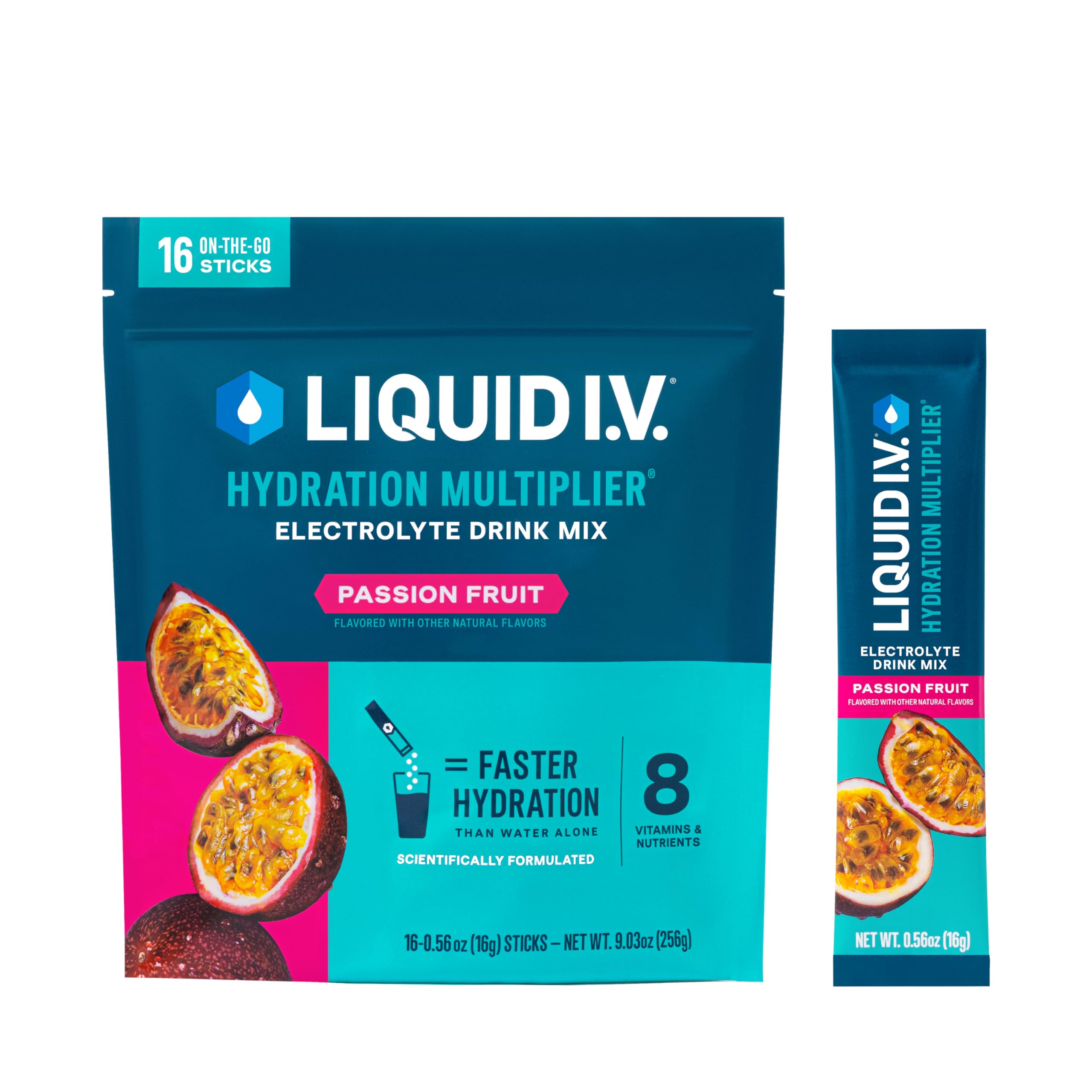 Liquid I.V.® Hydration Multiplier - Passion Fruit | Electrolyte Powder Drink Mix | 1 Pack (16 Servings) Liquid I.V. buy supplements canada