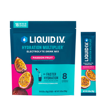 Liquid I.V.® Hydration Multiplier - Passion Fruit | Electrolyte Powder Drink Mix | 1 Pack (16 Servings) Liquid I.V. buy supplements canada
