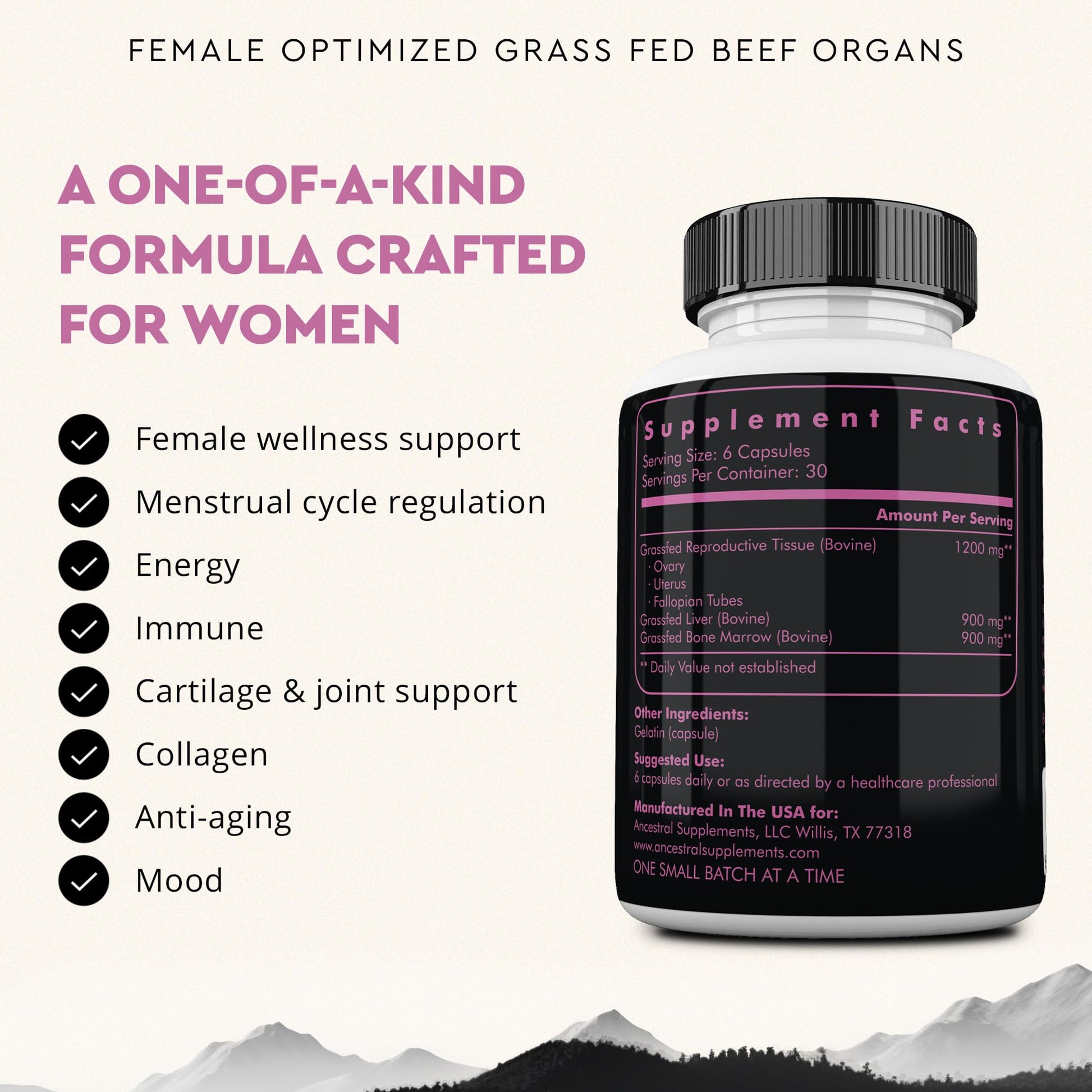 Beef Organ Supplement for Women – Supports Hormone Balance, Energy & Wellness – Grass Fed, Pasture Raised Superfood – Liver, Heart, Kidney, Bone Marrow – Collagen, CoQ10, B12 – Female Support Blend Ancestral Supplements buy supplements canada