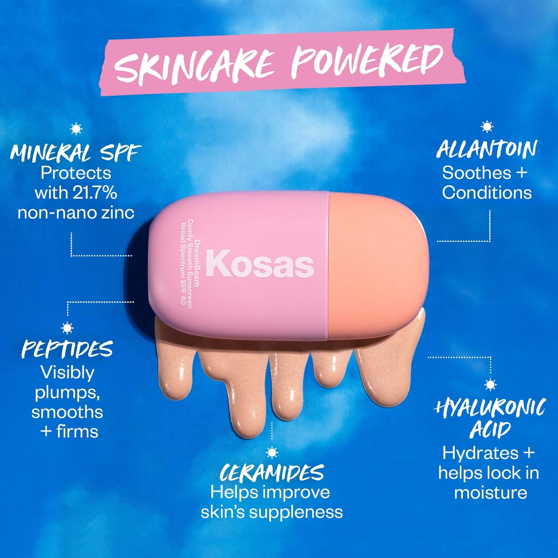 Kosas DreamBeam SPF 40 Mineral Sunscreen for Face + Makeup Prep – Lightweight Hydrating Sun Protection, 40 ml Kosas buy supplements canada