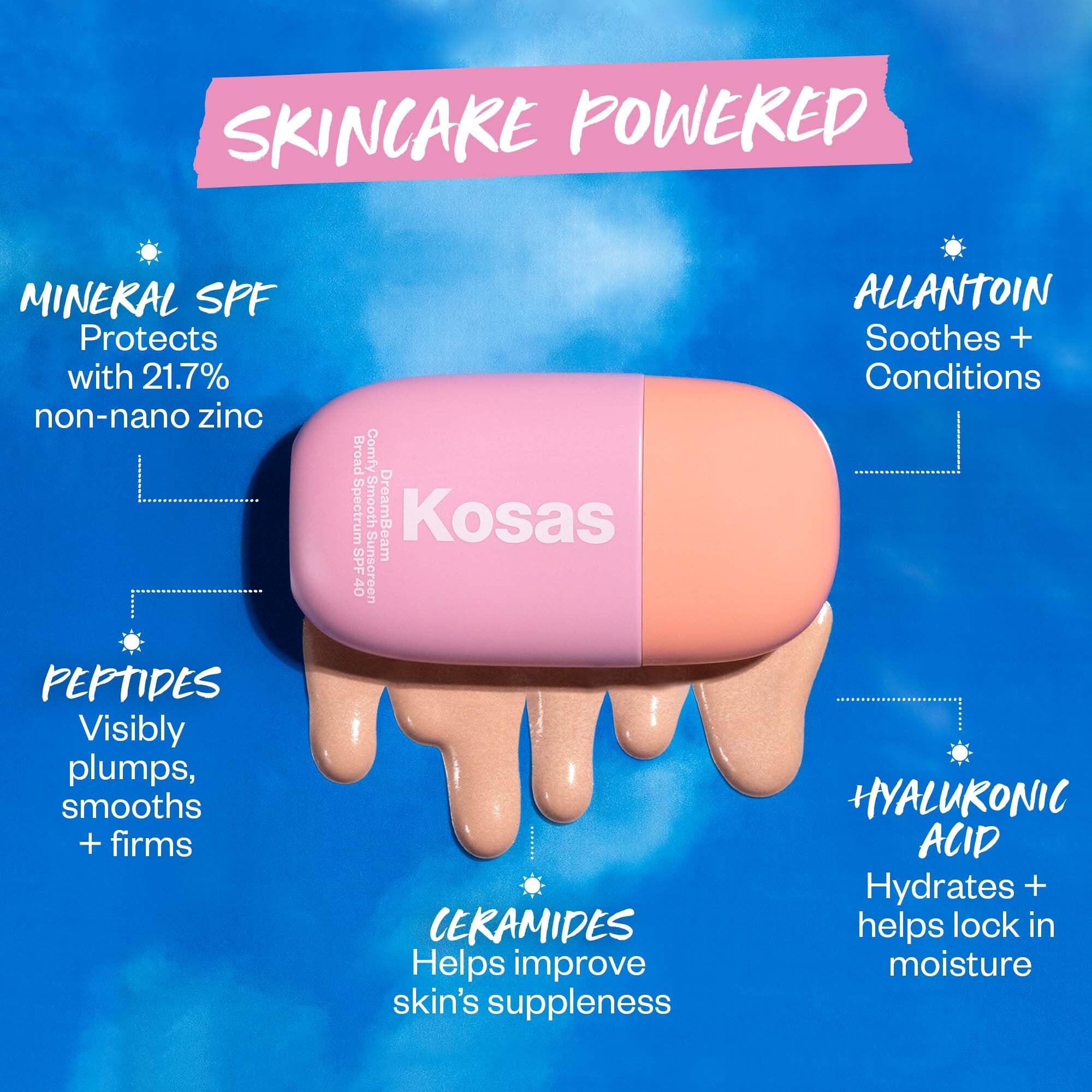 Kosas DreamBeam SPF 40 Mineral Sunscreen for Face + Makeup Prep – Lightweight Hydrating Sun Protection, 40 ml Kosas buy supplements canada