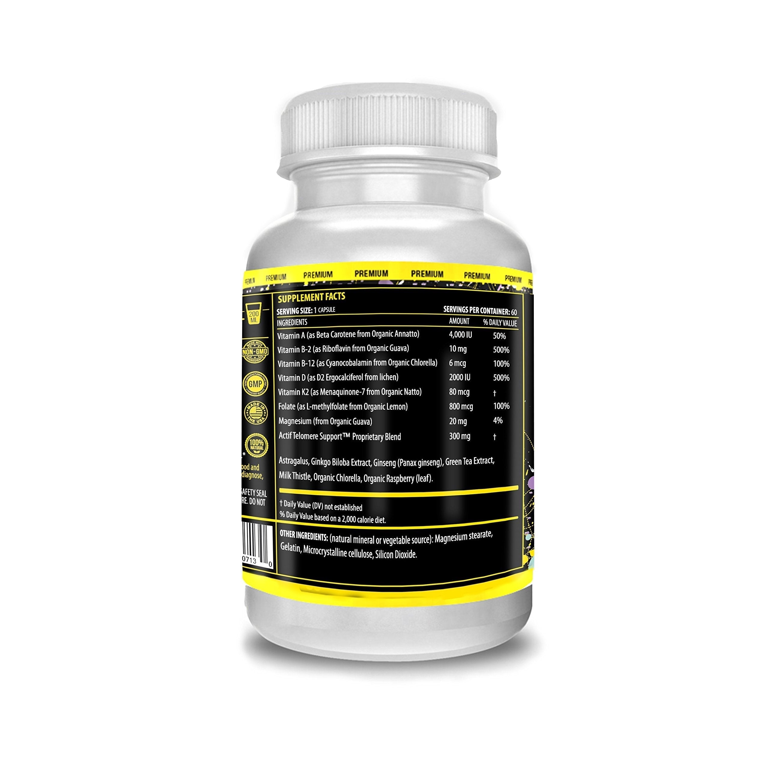 ACTIF Telomere Mega Support with 10+ Factors, Non-GMO, Telomerase and DNA Supplement for Energy, Memory and Anti-Aging, Made in USA, 60 Count ACTIF buy supplements canada