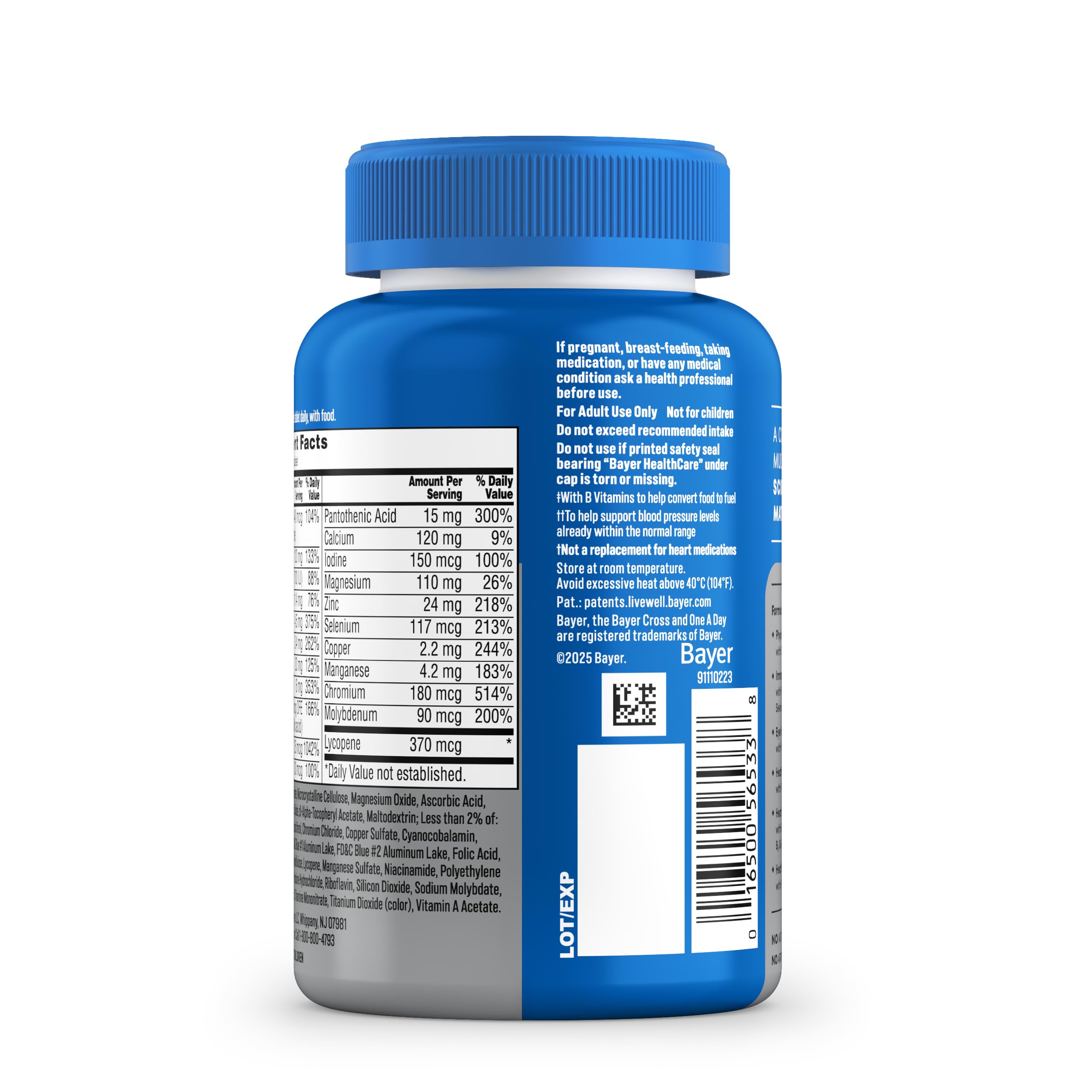 One A Day Men’s 50+ Multivitamins, Supplement with A, C, D, E and Zinc for Immune Health*, Calcium & More, 100 Tablets ONE A DAY buy supplements canada