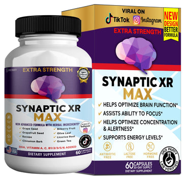 GREENVIFY Synaptic XR Max Extra Strength Brain Support Supplement with Herbal Ingredients, 60 Capsules, DHA Vitamins, Nootropic Formula (1) GREENVIFY buy supplements canada