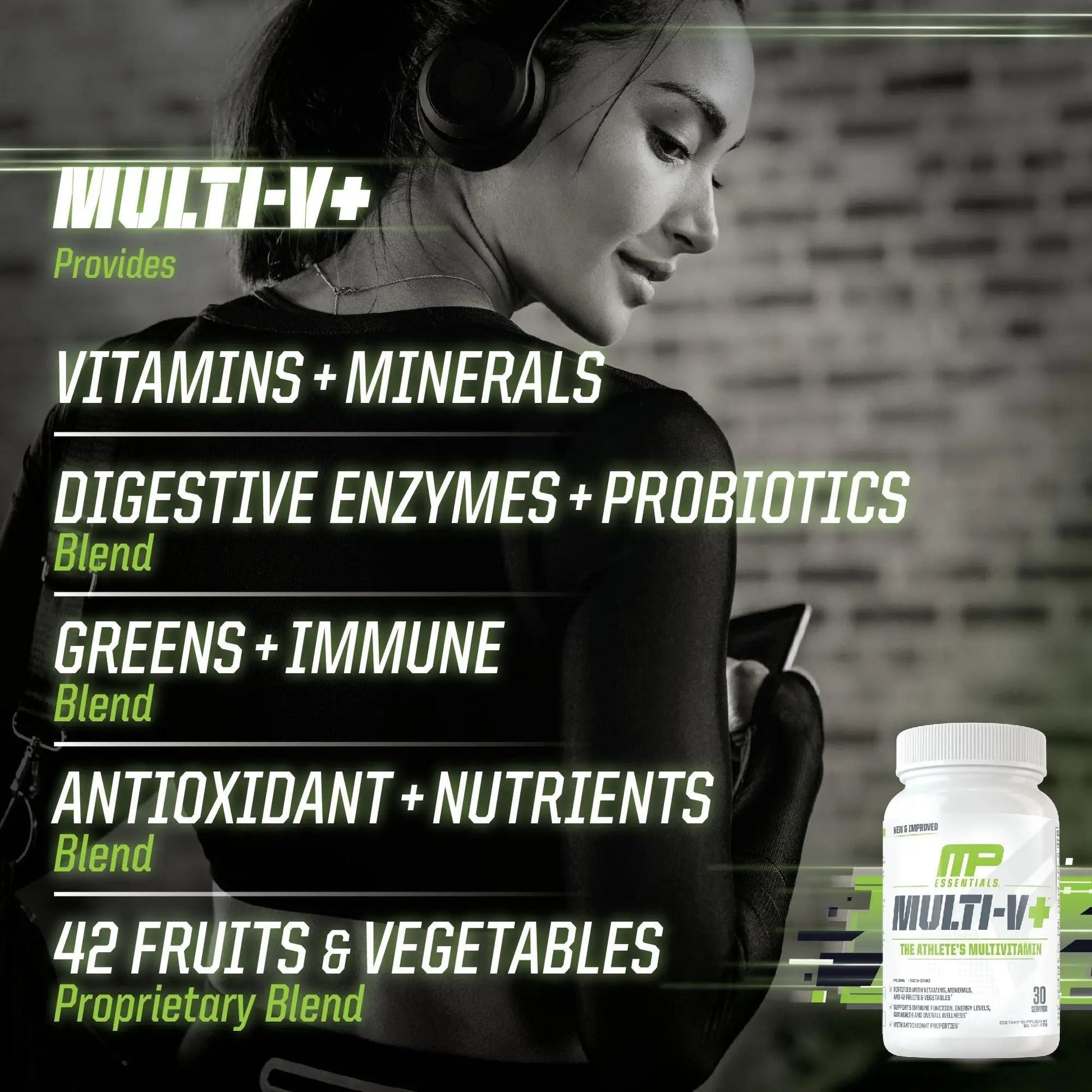 Muscle Pharm Essentials Multi-V+, The Athlete's Multi-Vitamin, Enhanced Energy, Performance & Immune Health, Daily Multivitamin for Men & Women Muscle Pharm buy supplements canada