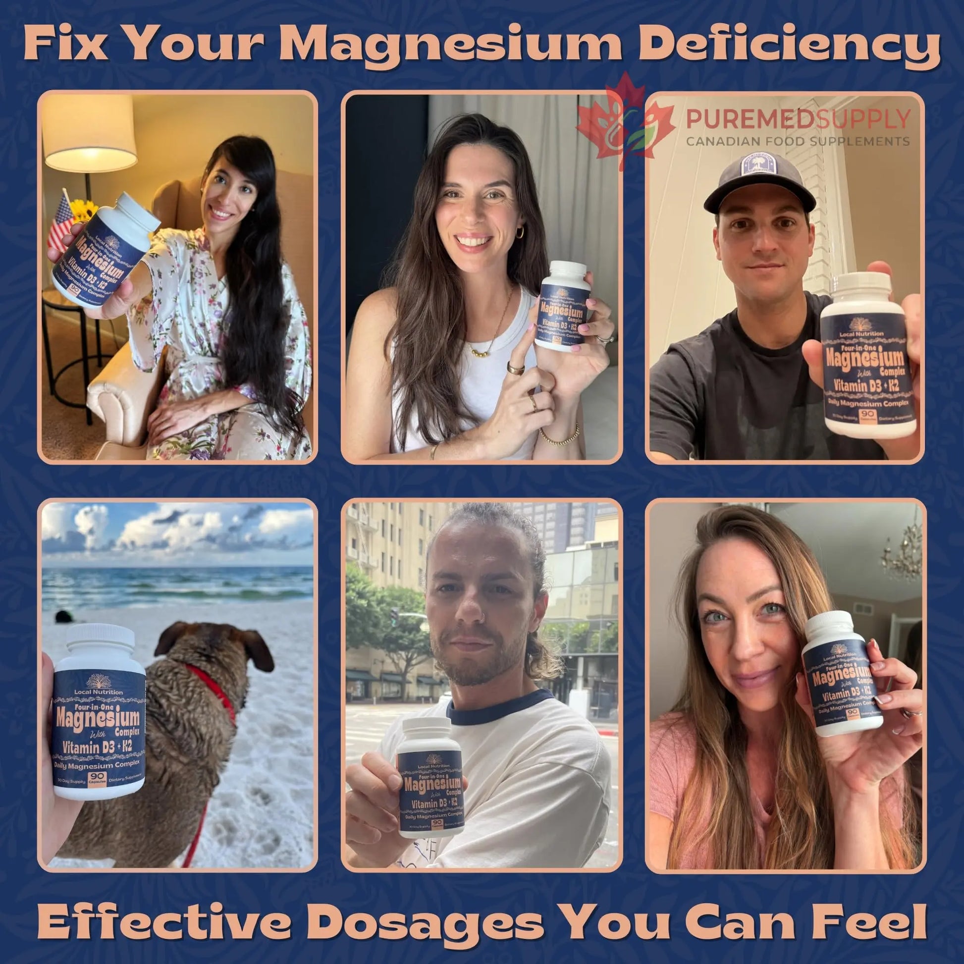Local Nutrition Magnesium Complex 420mg with Vitamin D3 K2 - Four Bioavailable Forms Including Bisglycinate (Glycinate), Malate, Taurate, and Chloride for Superior Absorption - 90 Capsules Made in USA Local Nutrition buy supplements canada