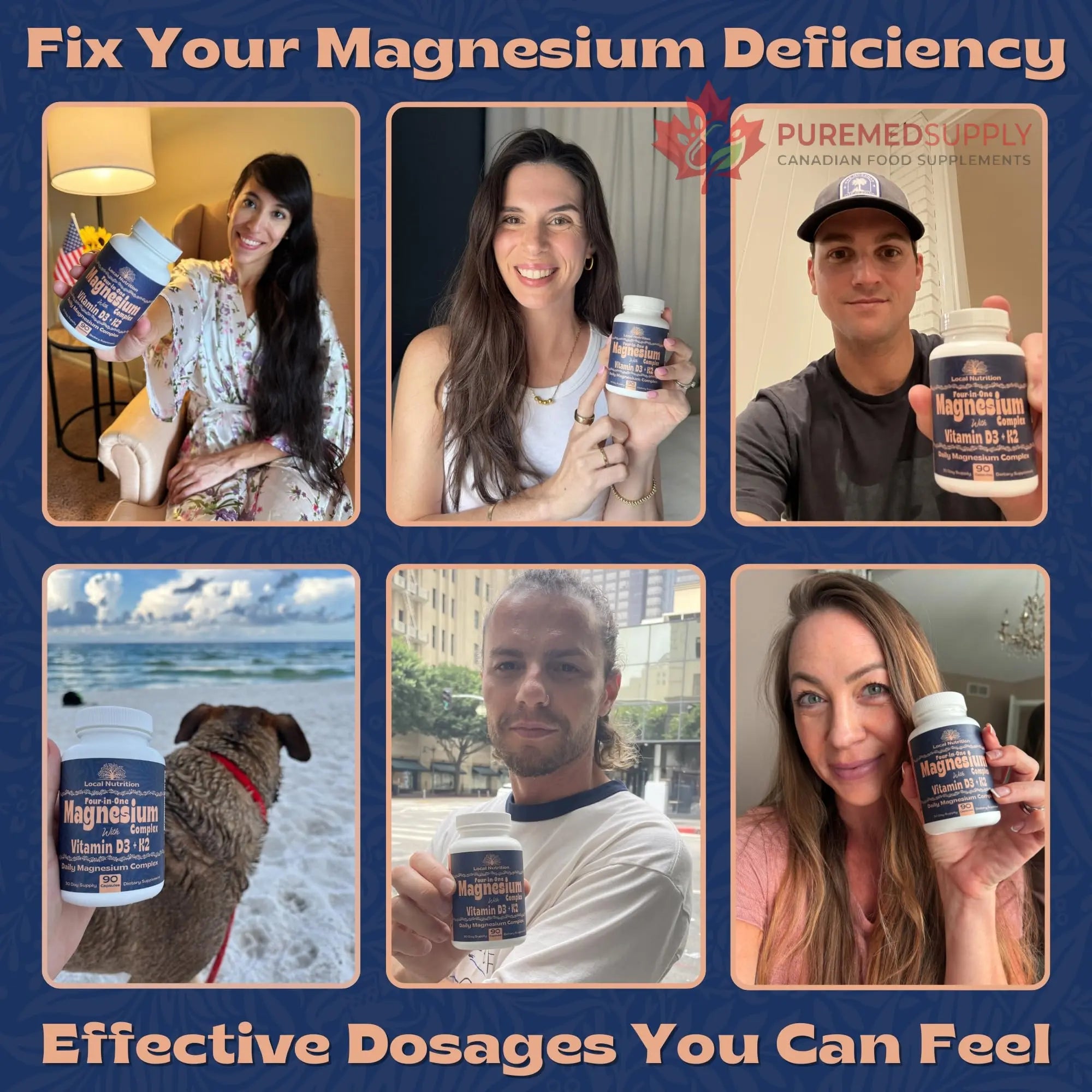 Local Nutrition Magnesium Complex 420mg with Vitamin D3 K2 - Four Bioavailable Forms Including Bisglycinate (Glycinate), Malate, Taurate, and Chloride for Superior Absorption - 90 Capsules Made in USA Local Nutrition buy supplements canada