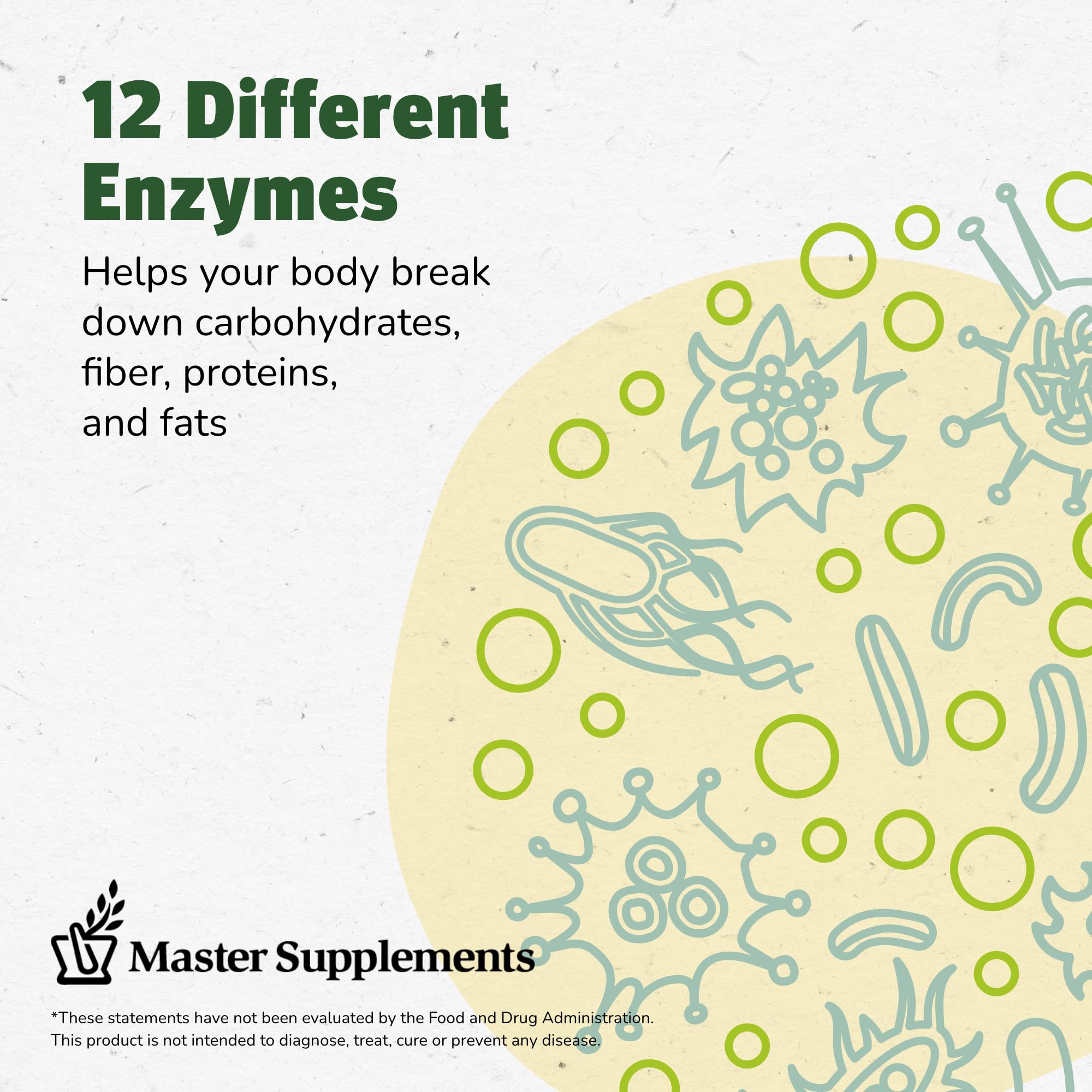 Master Supplements Enzalase - 50 Capsules, Pack of 3 - Probiotic Compatible Enzymes - Provides Digestive Boost + Gas & Bloating Relief - Gluten Free - 150 Total Servings ENZALASE buy supplements canada