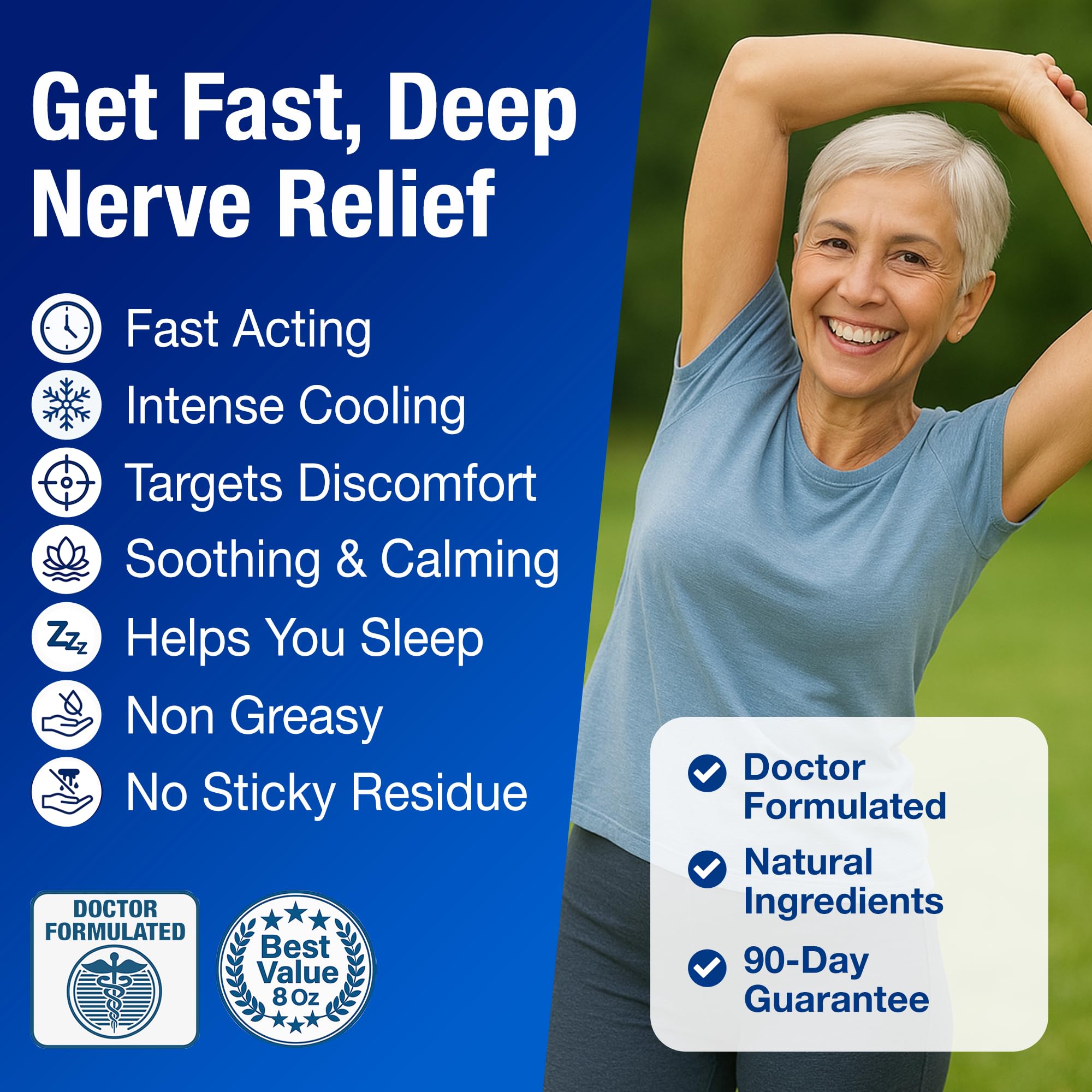 Neuropathy Nerve Relief Cream – Extra Large 8 oz – Maximum Strength for Feet Hands Legs Toes Back – Natural Ingredients Arnica Aloe Vera MSM Vitamins – Fast-Acting Soothing Relief – Super Value 8 oz Nuturna buy supplements canada