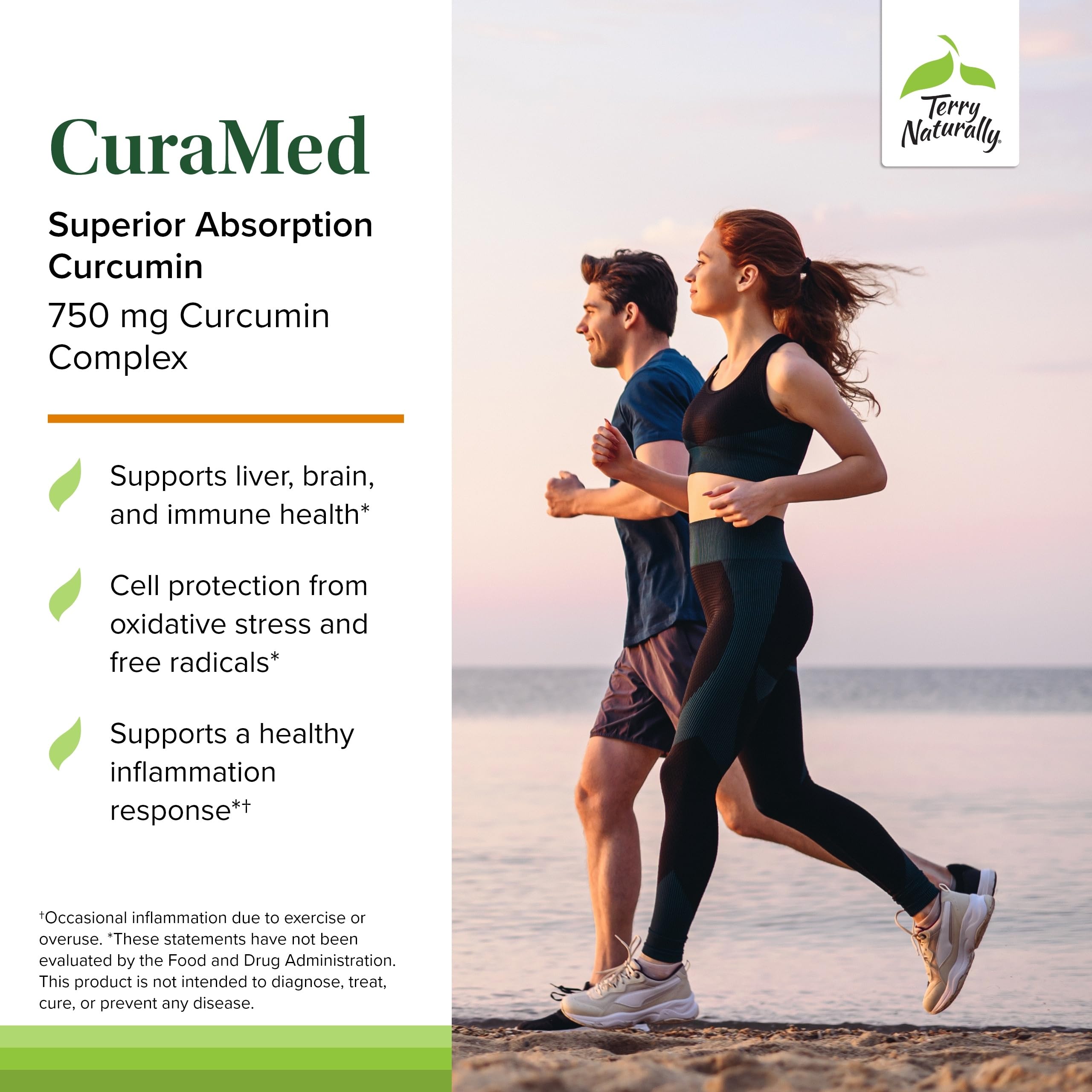 Terry Naturally CuraMed 750mg - Antioxidant Supplement for Brain & Heart Health Support - Dietary Supplement with High-Potency Curcumin Complex - Kidney, Liver & Immune Health Support - 60 Softgels Terry Naturally buy supplements canada