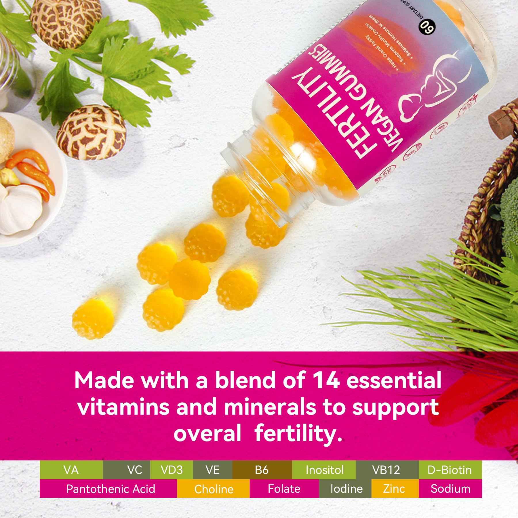 Fertility Gummies for Women to Get Pregnant Fast, Folic Acid Conception Gummies to Boost Fertility for Her, 60 Count Fertility Vitamin Gummy Support Hormone Balance, Ovulation & Period Cycle Aromlife buy supplements canada