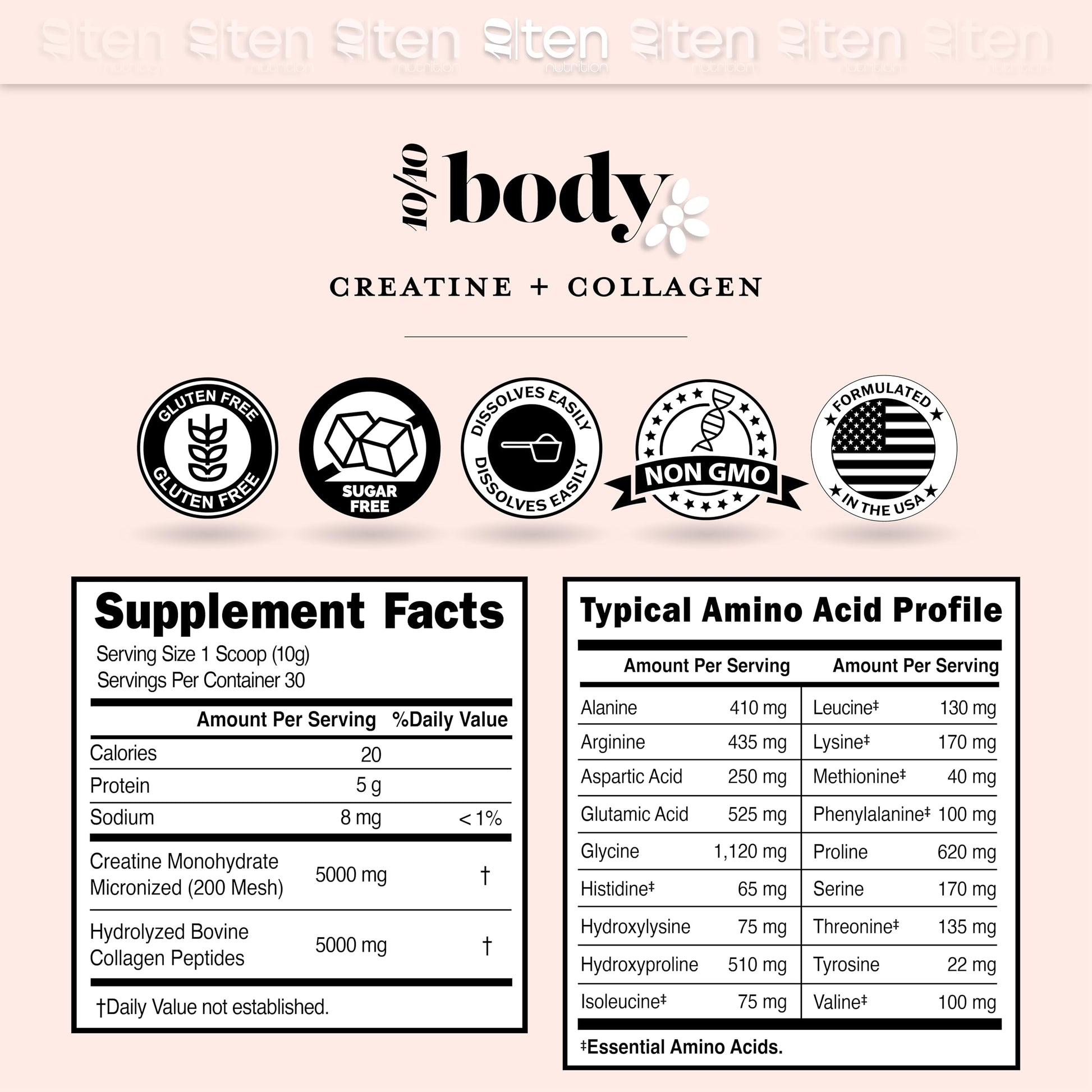 New - Creatine + Collagen for Women – Supports Lean Muscle Growth & Development, Booty Gain, Energy & Recovery – 5g Creatine Monohydrate Plus 5000mg Collagen Peptides Combo – Unflavored, 30 Servings 10Ten Nutrition buy supplements canada
