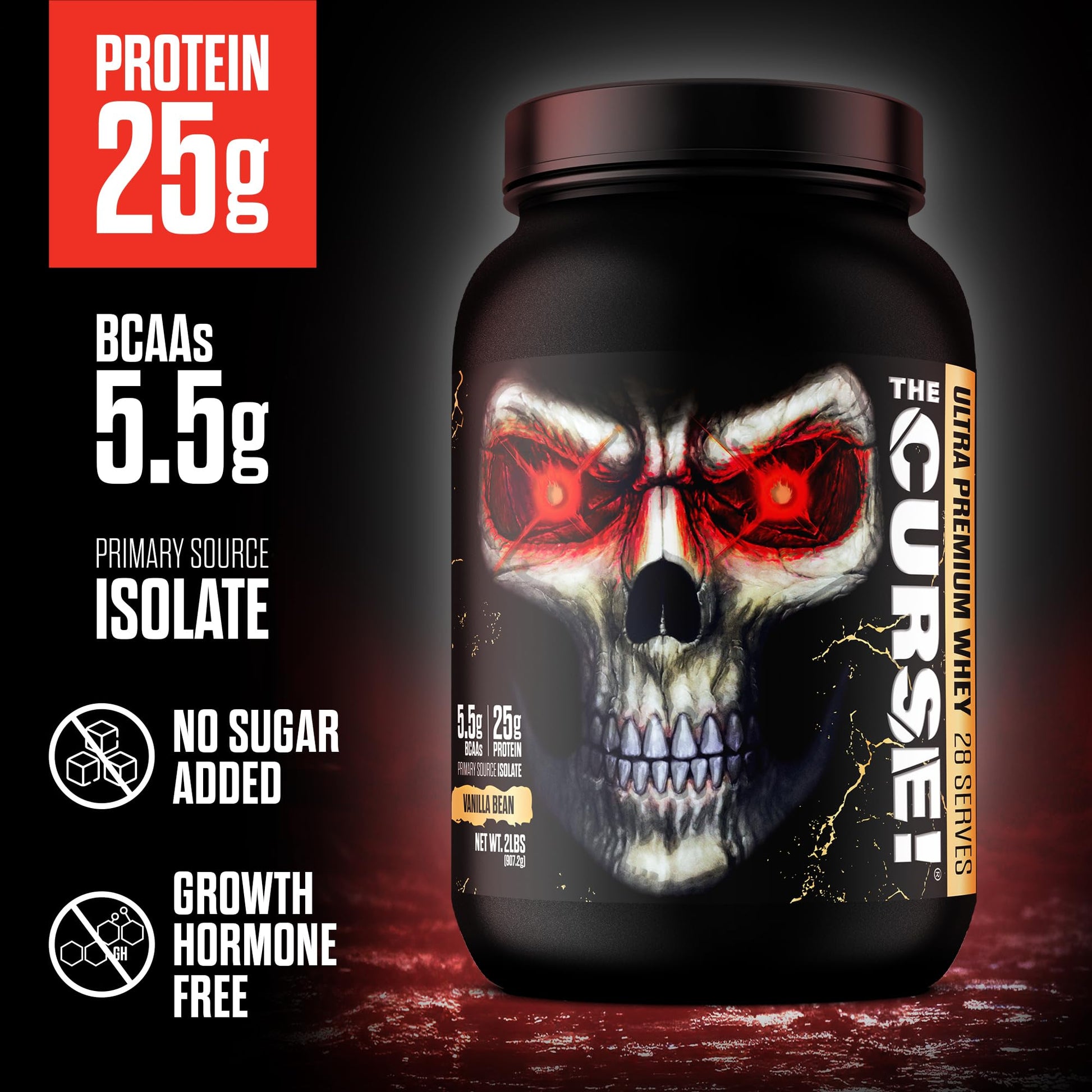 JNX SPORTS The Curse! Ultra Premium Whey Protein Powder Vanilla Bean 2lb | 25g Protein JNX SPORTS buy supplements canada